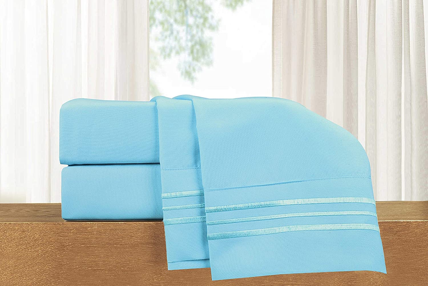 Price:$19.99 4-Piece Bed Sheet Set - Bedding 1500 Thread Count Egyptian Quality - Wrinkle and Fade Resistant, Cool & Breathable, Easy Elastic Fitted : Everything Else