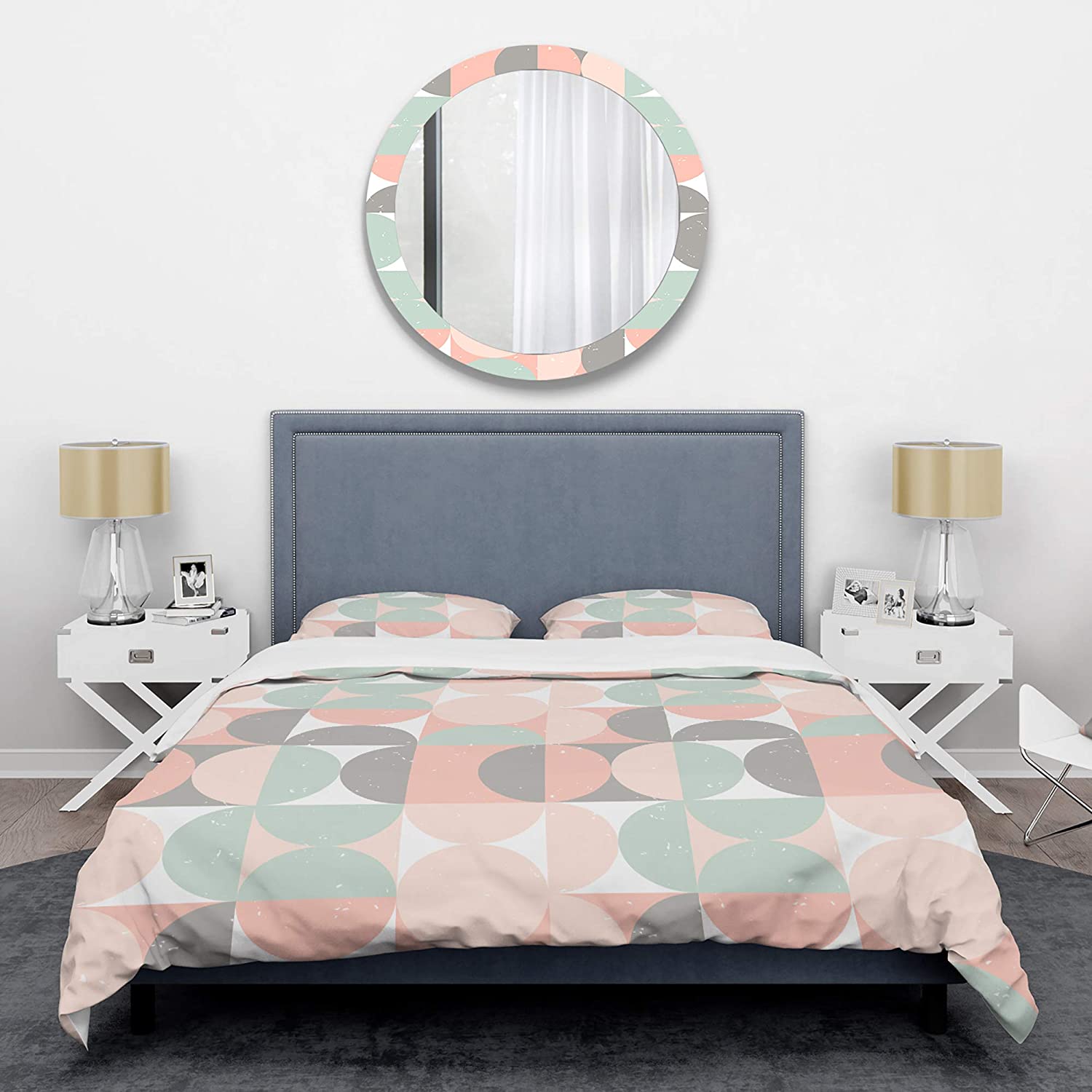 Price:$85.79 'Retro Pastel Circular Pattern II' Mid-Century Modern Duvet Cover Set : Home & Kitchen