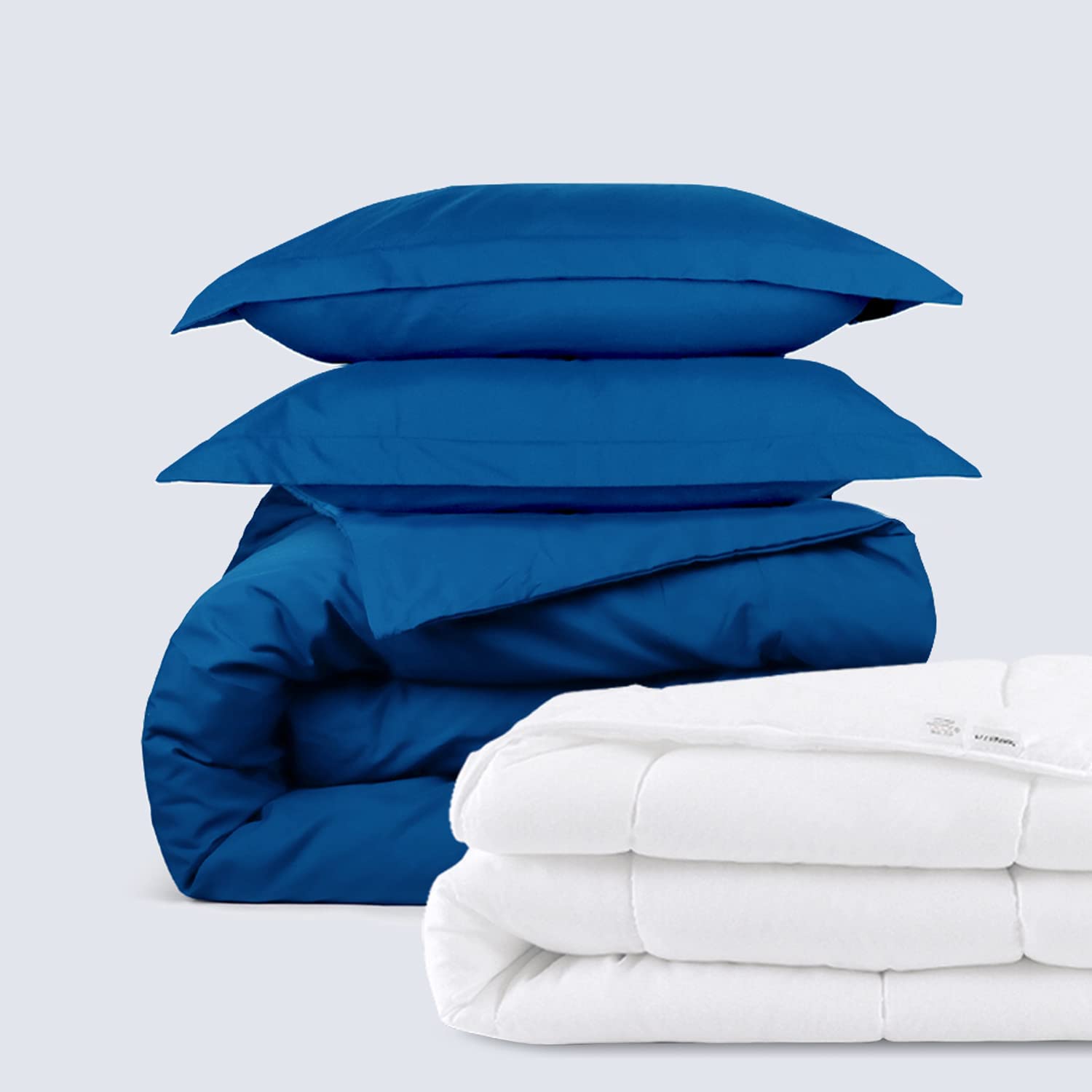 Price:$46.55 Microfiber Duvet Bundle - 3 Piece Microfiber Duvet Set (Queen, Classic Blue) & Microfiber Shell Down Comforter (Queen) : Home & Kitchen