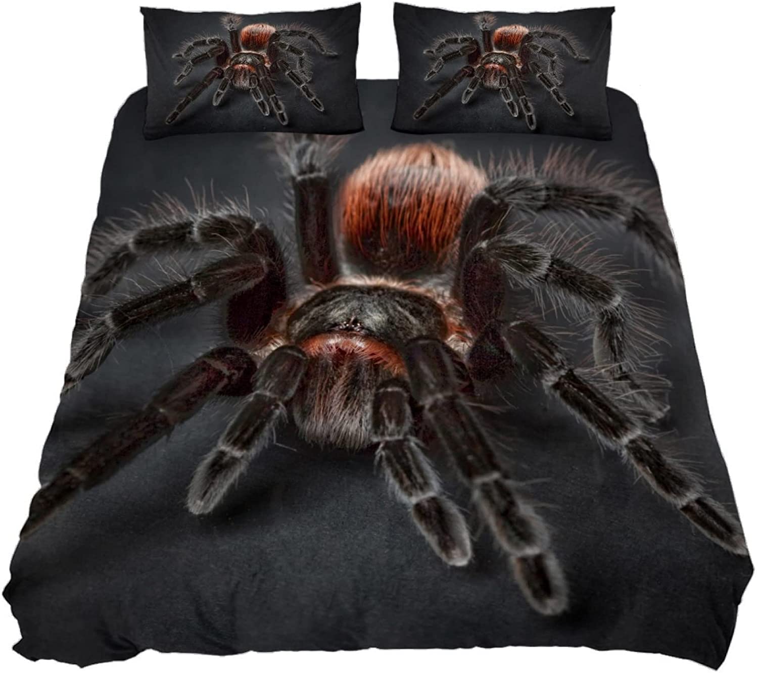 Price:$76.99 Cover Sets Kids Teens Kawaii Black and Orange Tarantula Room Decor Girls King Size Comforter Cover Protector Durable Shams for Children Women Room Decor, 1 Comforter Cover 2 Pillow : Home & Kitchen