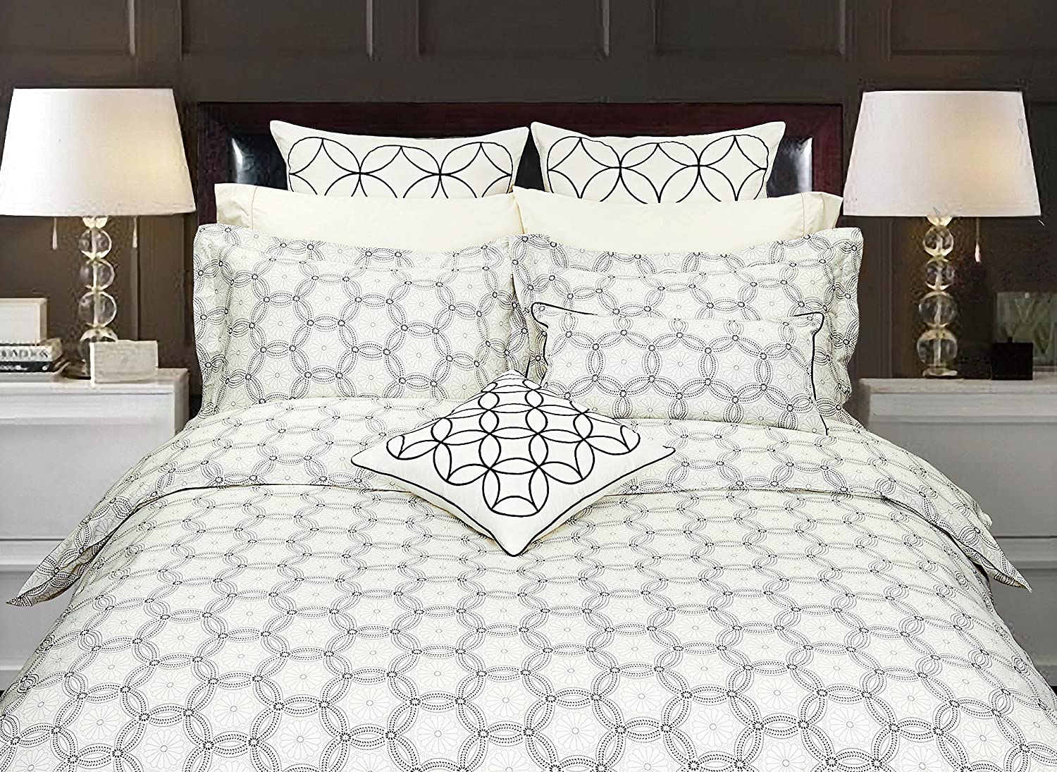 Price:$117.97 Feather Spiral Graph Bedding Duvet Cover Set, Queen : Home & Kitchen