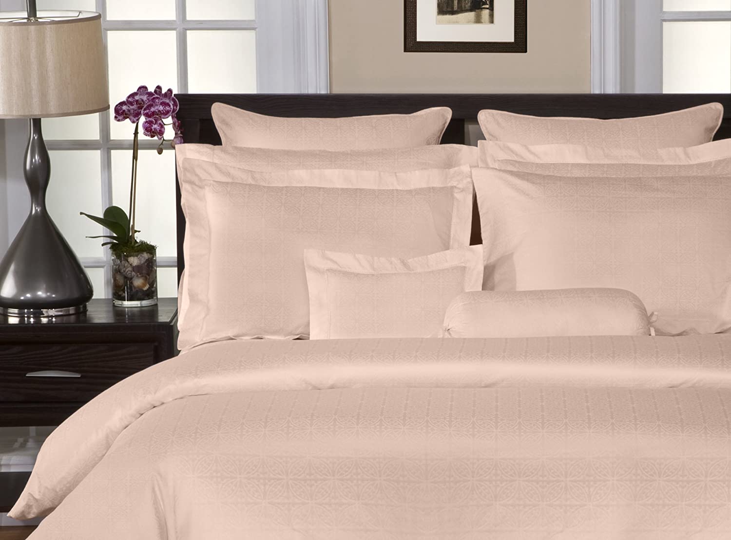 Price:$96.14 650 TC Jacquard 3-Piece King Duvet Set 100-Percent Pima Cotton, Mother of Pearl : Home & Kitchen