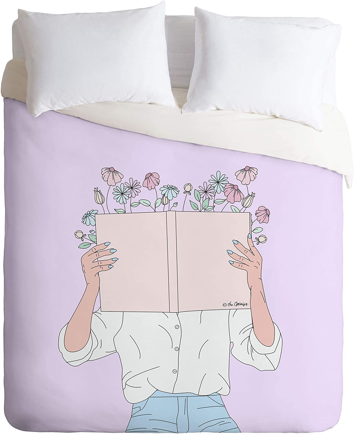 Price:$129.00 68307-dvwset The Optimist Read All About It Duvet Set with Pillowcase(s), Twin/XL, Purple : Home & Kitchen