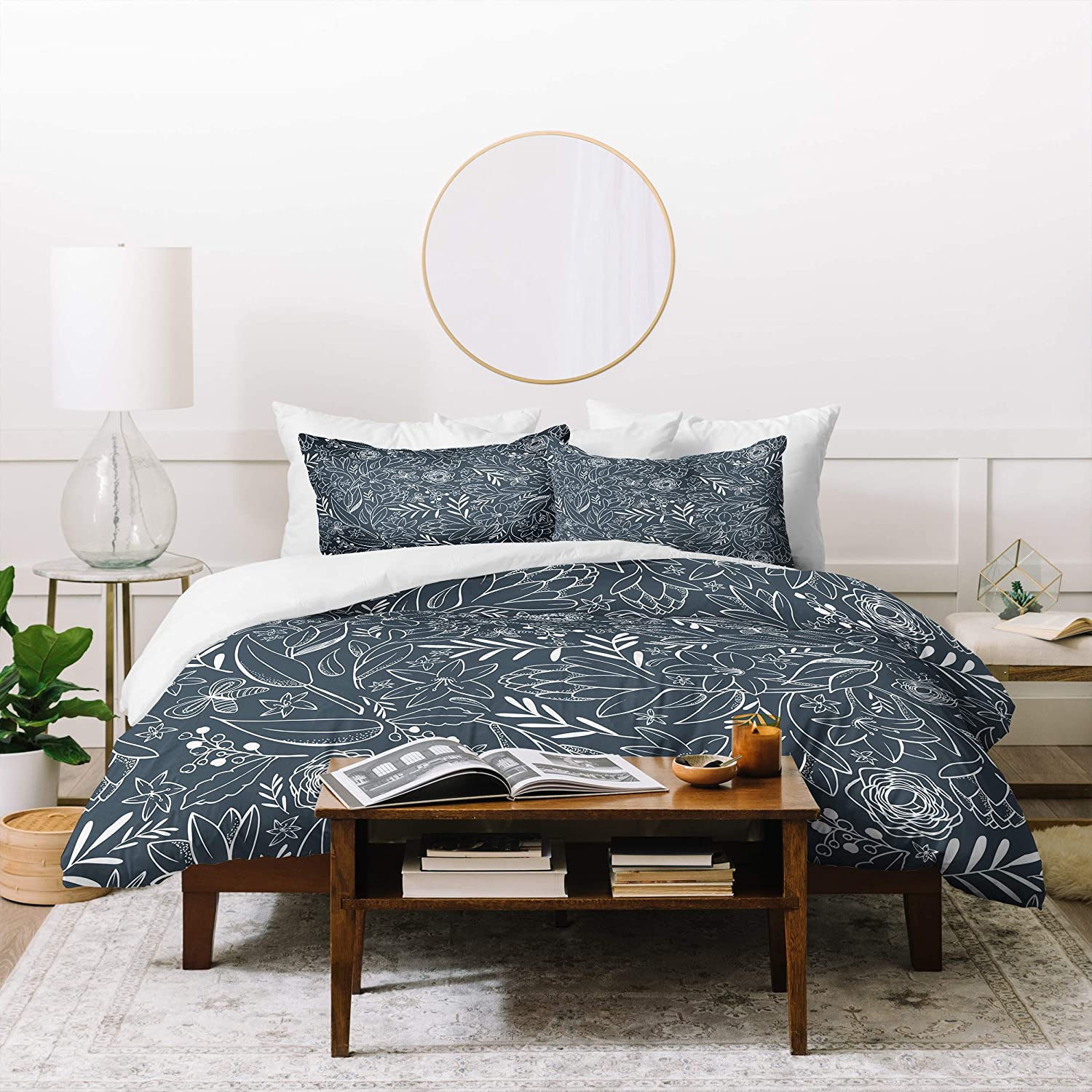 Price:$176.99 Designs Heather Dutton Botanical Sketchbook Midnight Duvet Set with Two Pillow Shams, Queen/Full, Blue : Everything Else