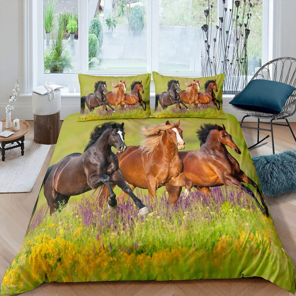 Price:$42.55 Duvet Cover Set Kids Boys Teens Child 3D Animals Printed Comforter Cover,Spring Garden Theme Wildflower Bedding Set Bedlinen Bedclothes,Decor 3 Pcs Full Size Gift Collection : Home & Kitchen
