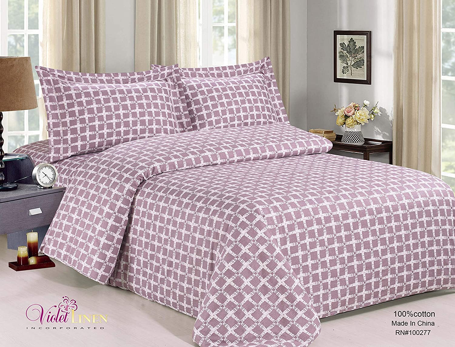 Price:$180.39 Linen French Dusty Rose Pattern, Luxury Ultra Soft 200 Thread Count Cotton Percale, Rose, Twin 48-inch, 6 Piece, Bedding Duvet Cover Set for Two Beds : Home & Kitchen
