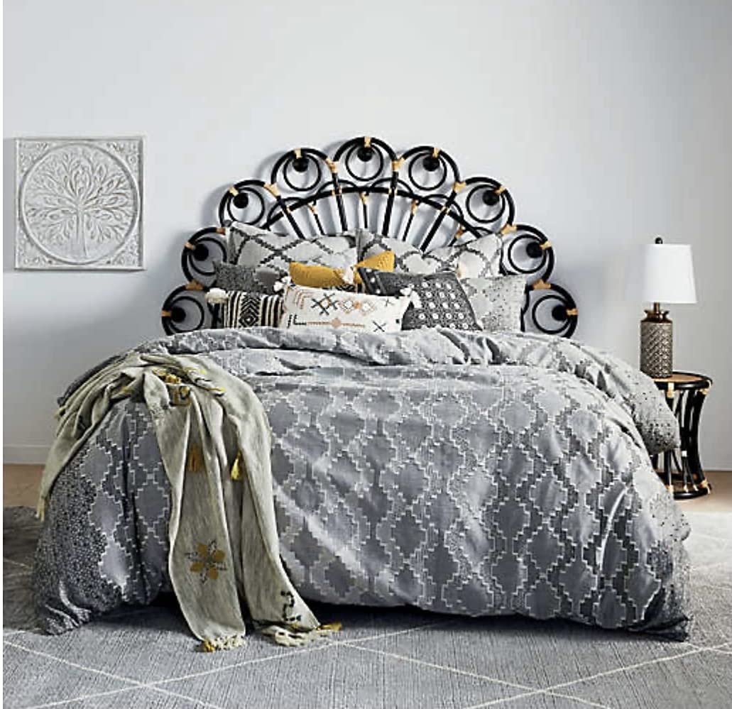 Price:$32.99 Caravan 3-Pieces Duvet Cover Set Full/Queen Size Grey : Home & Kitchen