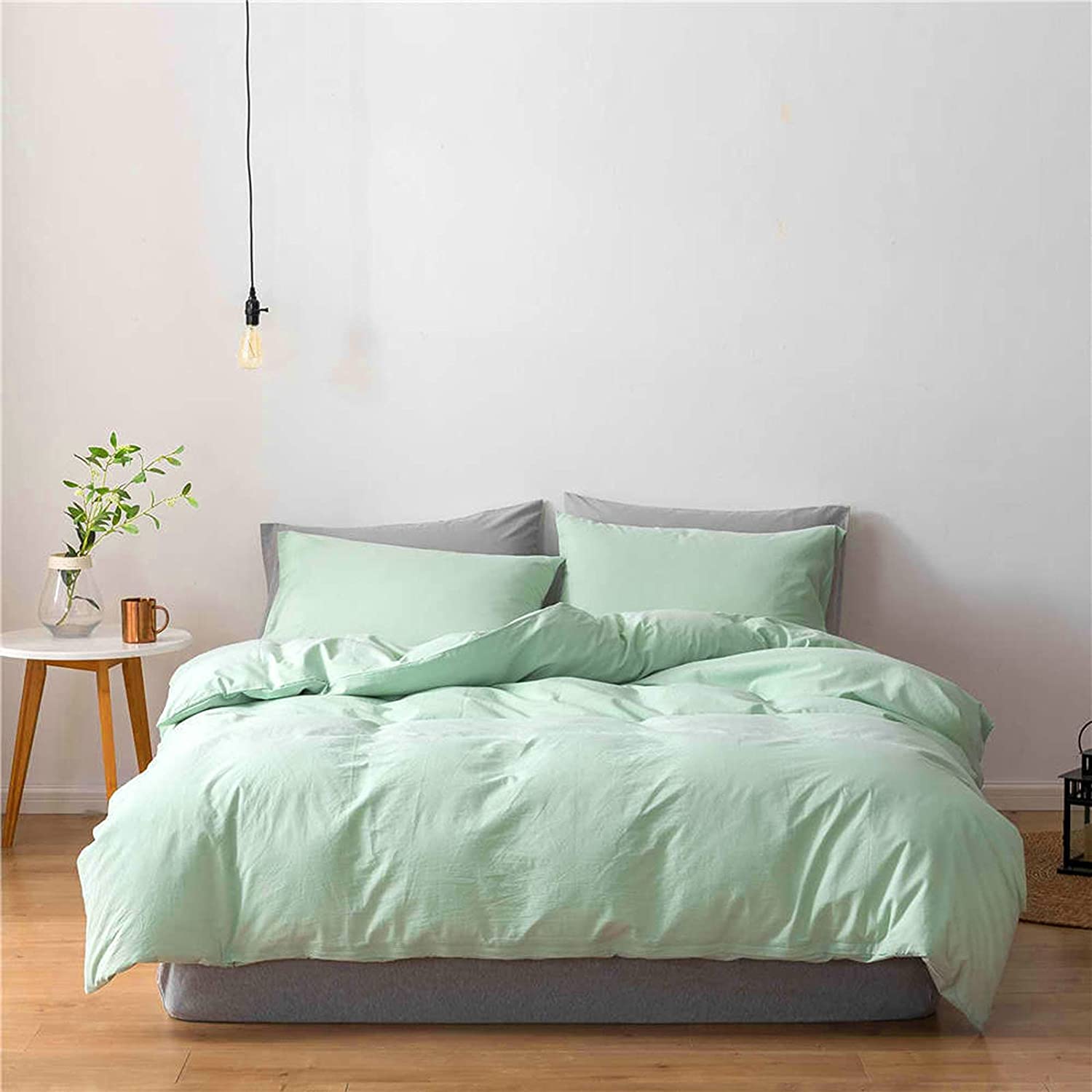 Price:$21.99 Cover King, Ultra Soft Washed Microfiber 3pcs Bedding Cover Set Simple Style with Zipper, Green (1 Cover, 2 Pillowcases) : Everything Else
