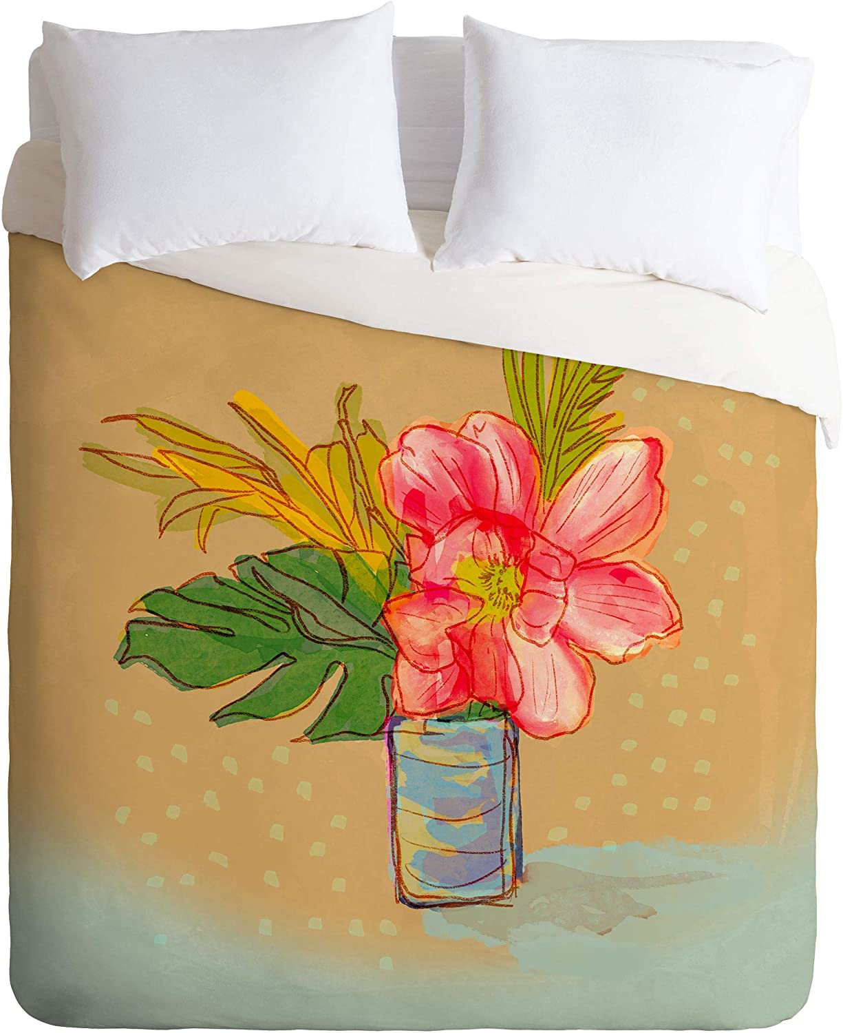 Price:$149.00 73315-dvwseq Sewzinski Tropical Still Life Duvet Set with Pillowcase(s), Queen/Full, Multi : Home & Kitchen