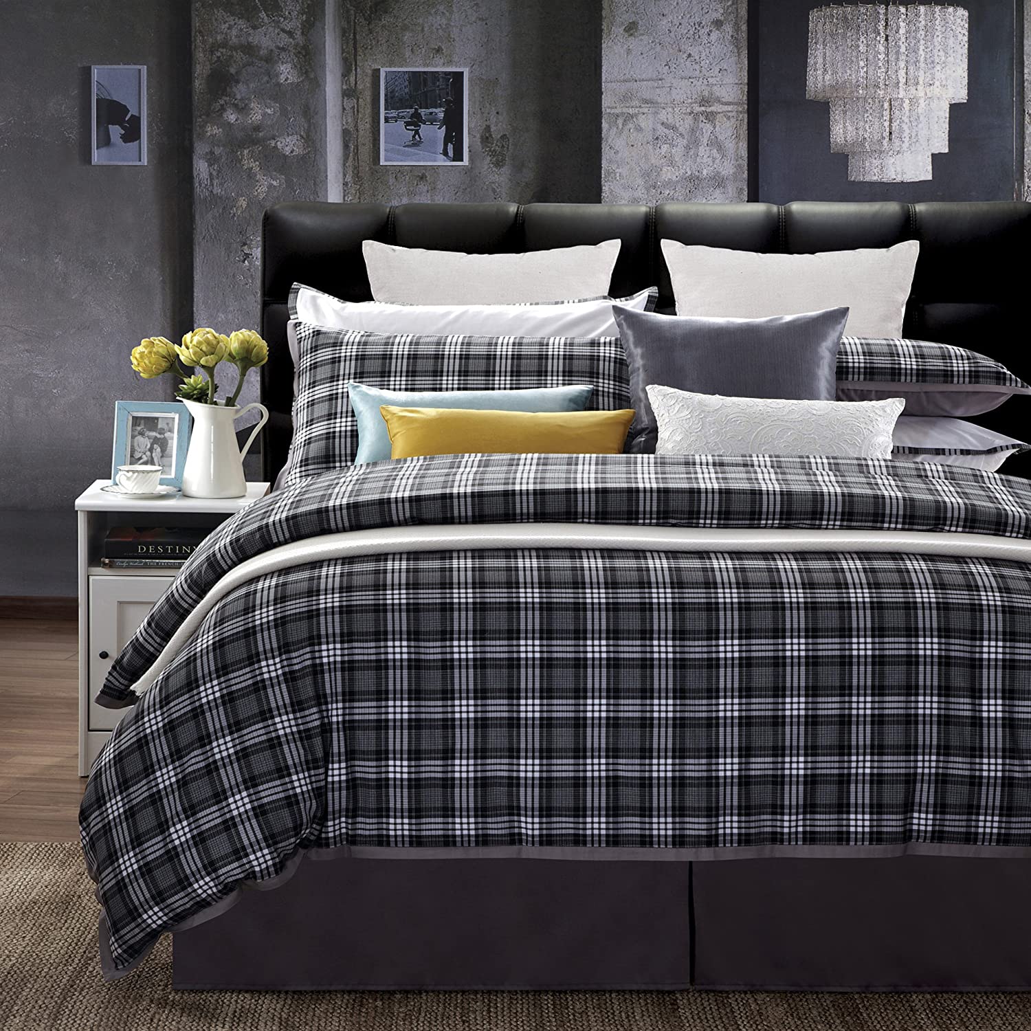 Price:$110.07 Checal Kingers 300 Thread Count 100-Percent Cotton 7-Piece Duvet Set, Queen : Home & Kitchen