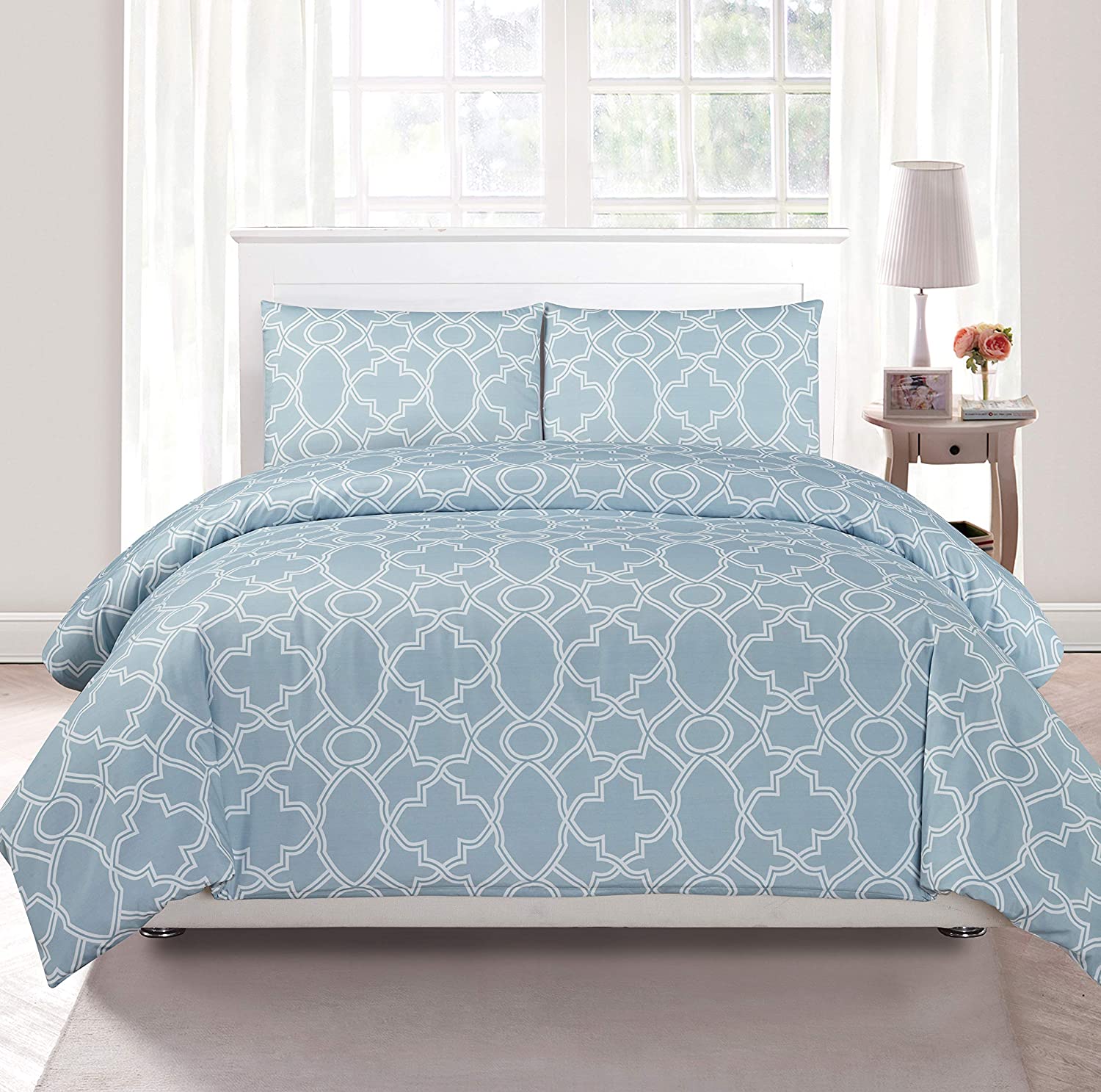 Price:$53.99 Maison Melanie Print Duvet Set, Full/Queen, Ether : & Kitchen