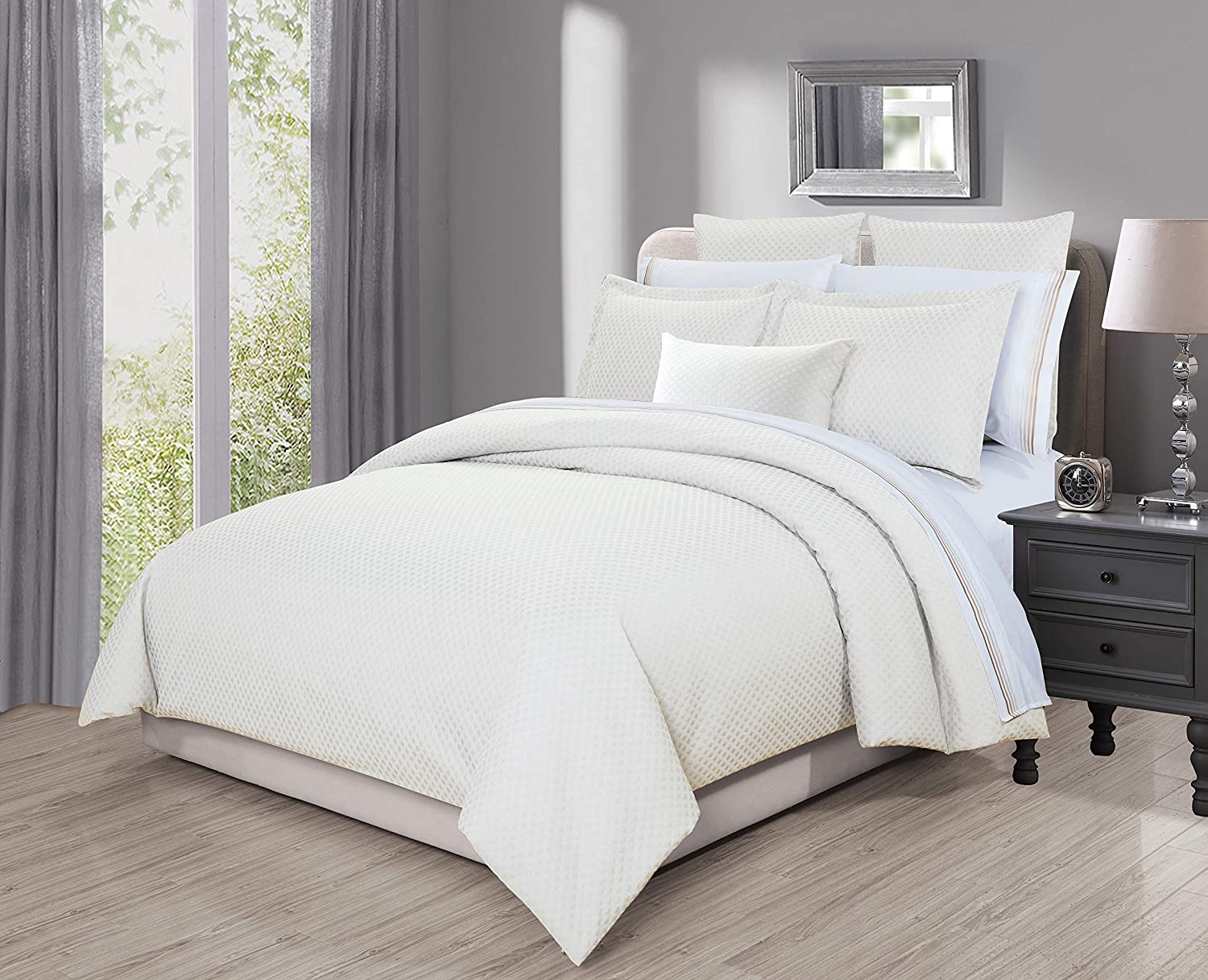 Price:$35.73 Season Home Riviera Duvet Cover Set, Cream : Home & Kitchen
