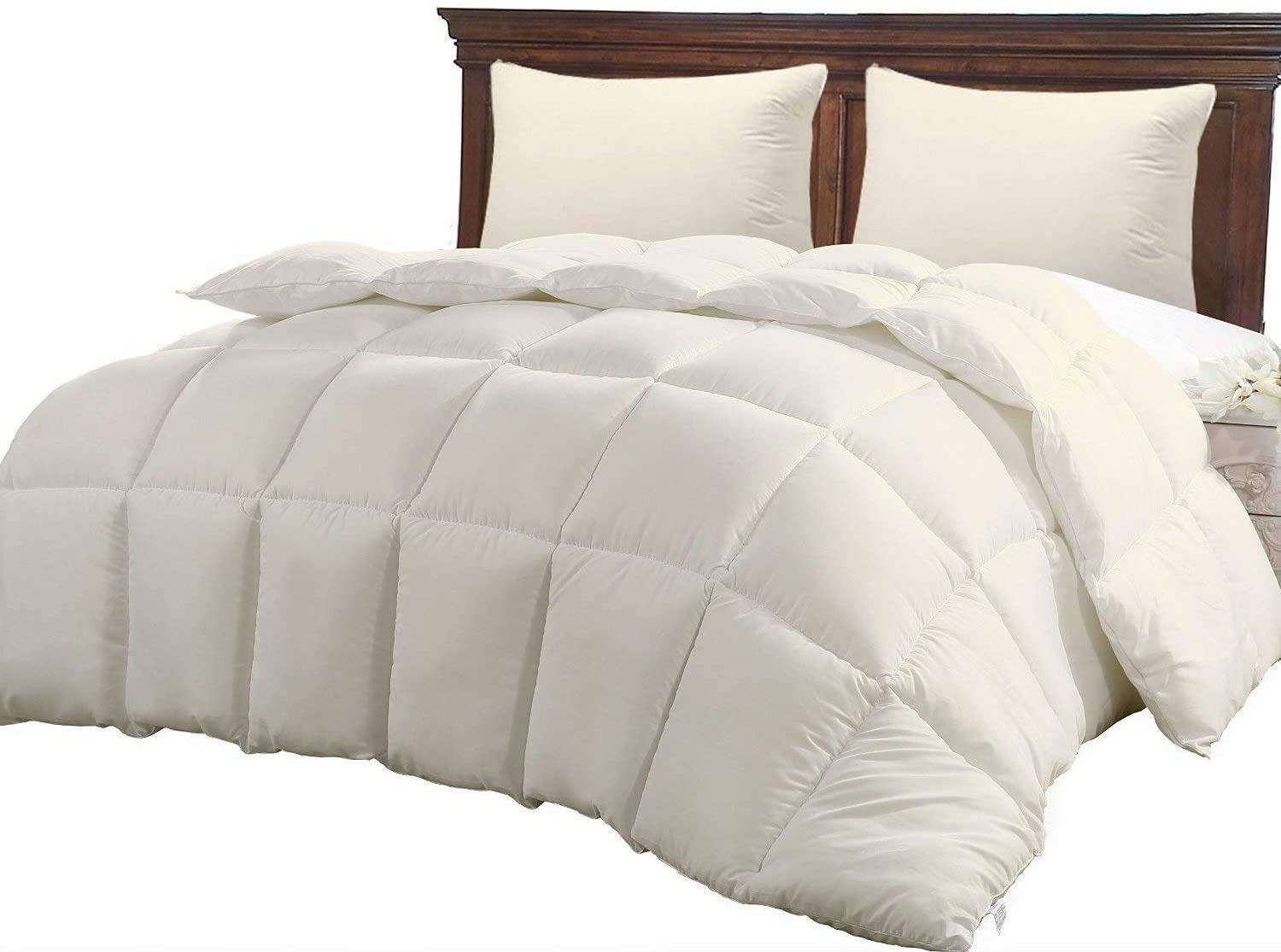 Price:$245.99 Mart 100% Organic Cotton 500 GSM 8-Piece Down Alternative 500TC 19" Comforter Set (Comforter + Duvet Cover + Flat Sheet + Fitted Sheet + 4 Pillowcases) King, Ivory : Home & Kitchen