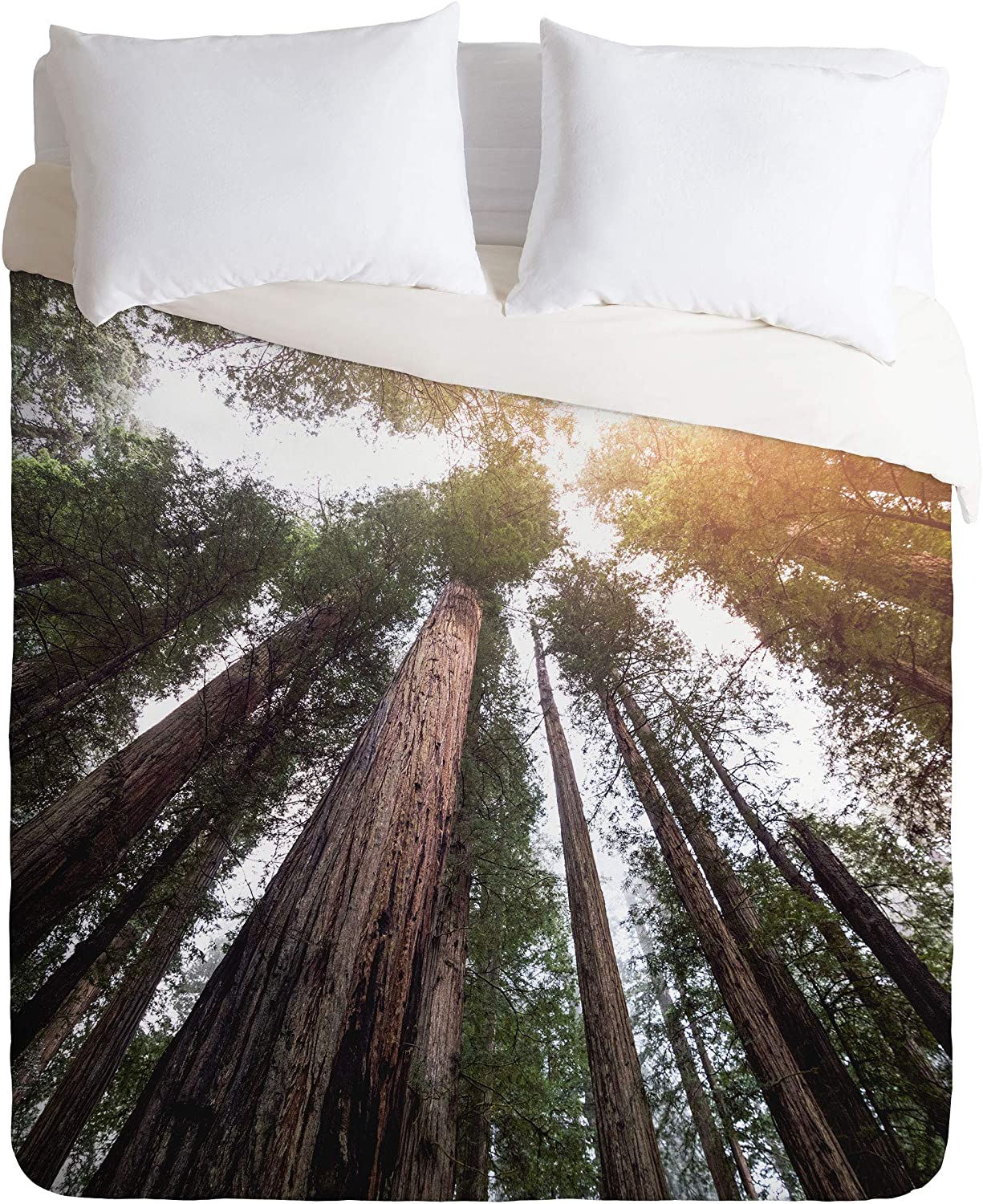 Price:$129.00 70377-dvwset Nature Magik Redwood Forest Sky Duvet Set with Pillowcase(s), Twin/XL, Green : Home & Kitchen