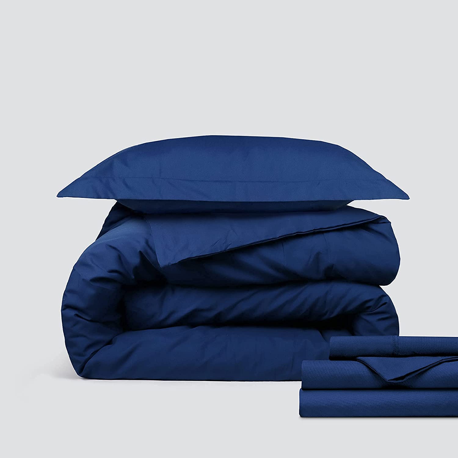 Price:$28.44 Classic Microfiber Bedding Bundle - 3 Piece Sheet Set (Twin, Navy Blue) & 2 Piece Microfiber Duvet Set (Twin, Navy Blue) : Home & Kitchen