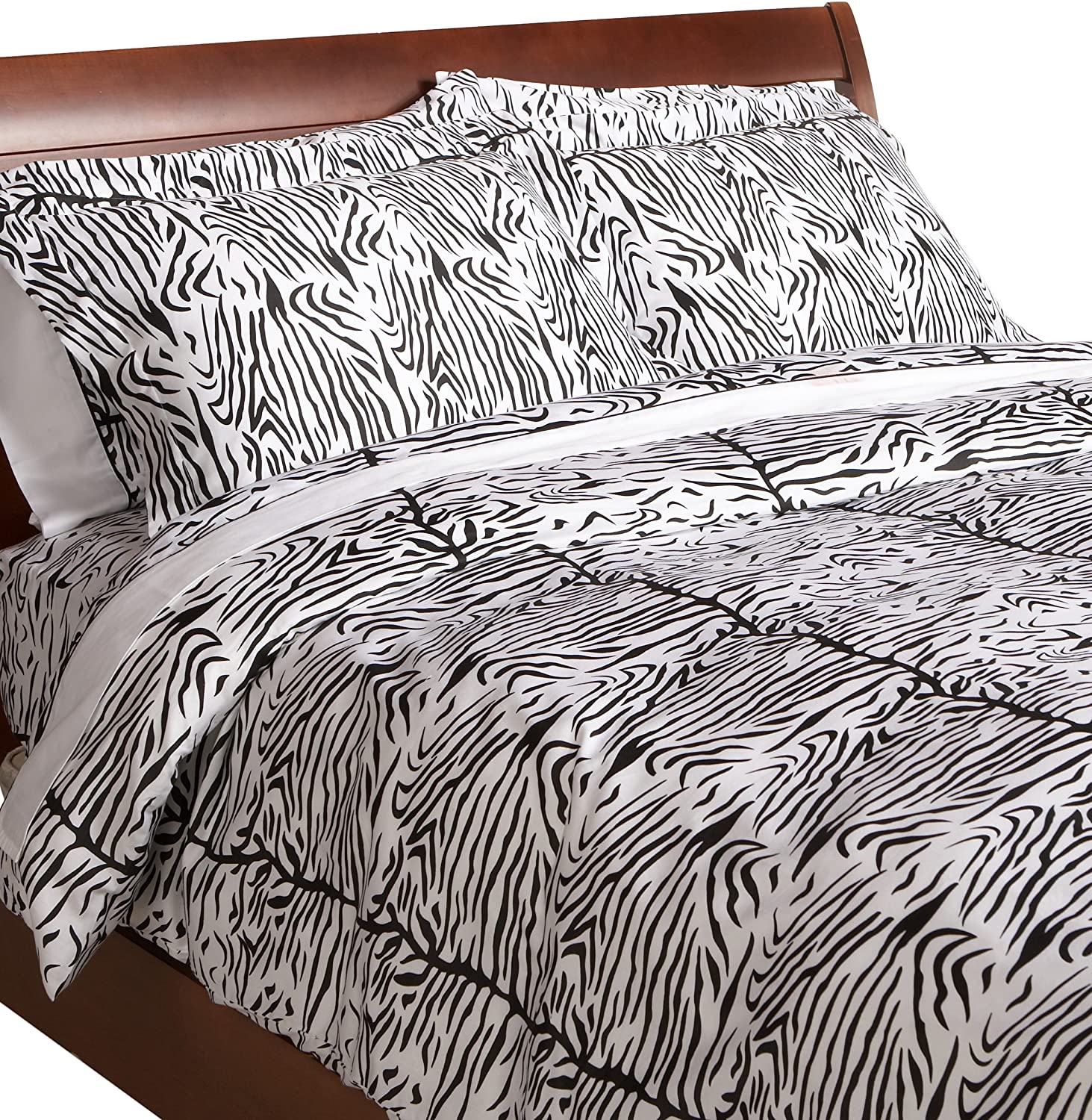 Price:$38.41 Home Regal Collection 300 Thread-Count Zebra Print Twin Duvet Set, Chocolate/Ivory : Home & Kitchen