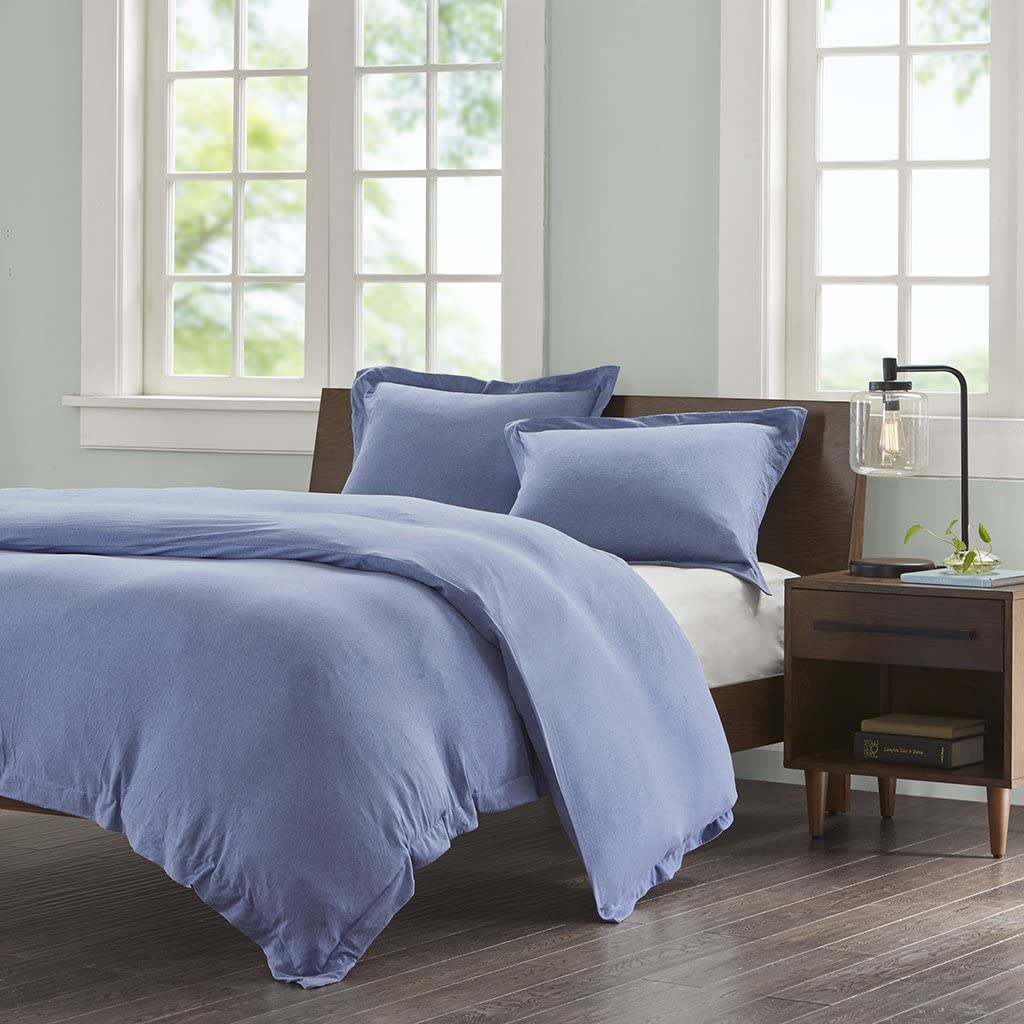 Price:$65.90 II12-674 Jersey Cotton Duvet Cover Mini Set King Blue : Home & Kitchen