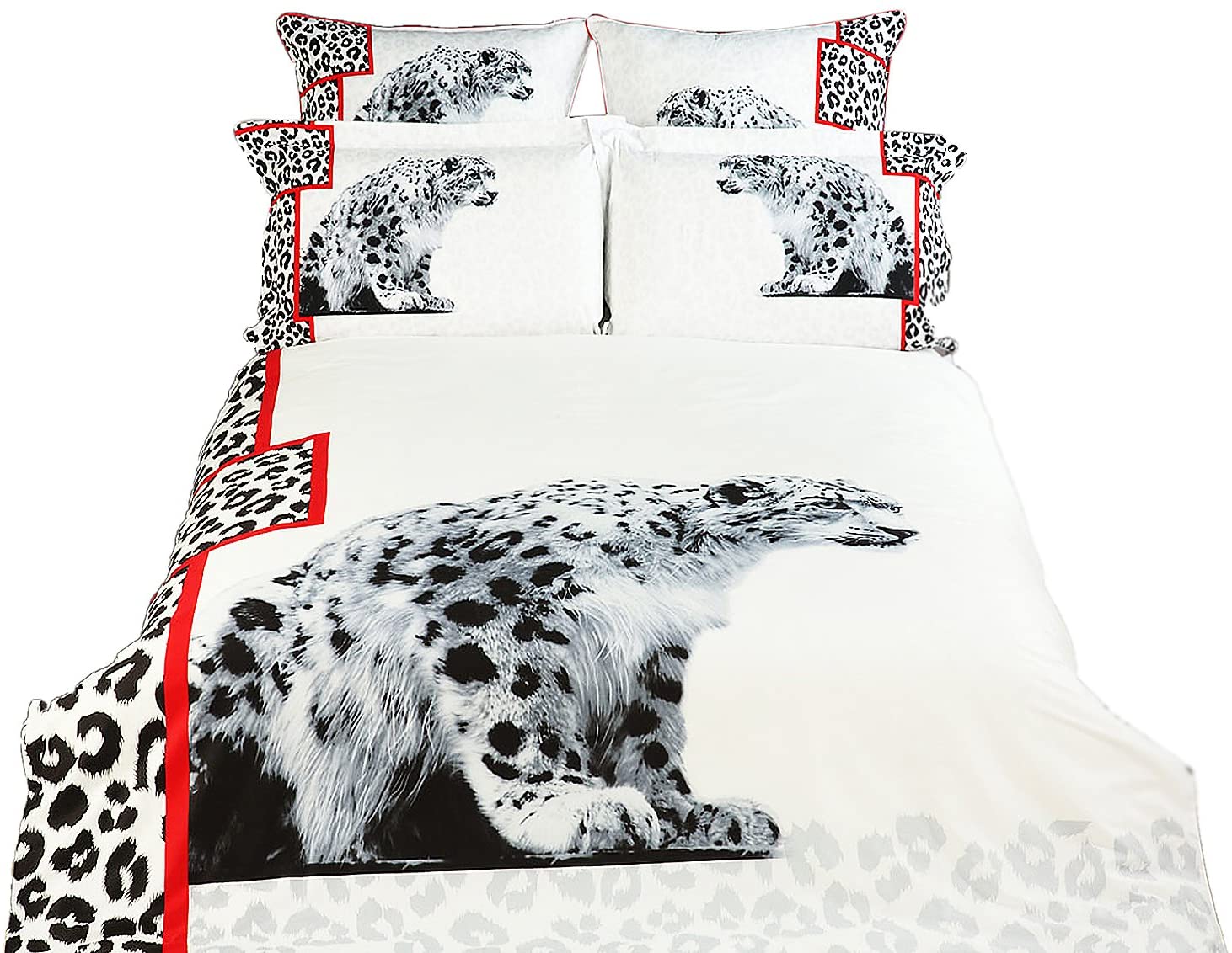 Price:$121.53 Mela DM431T White Cheetahs 4-Piece Twin Animal Themed Duvet Cover Bedding Set : Home & Kitchen