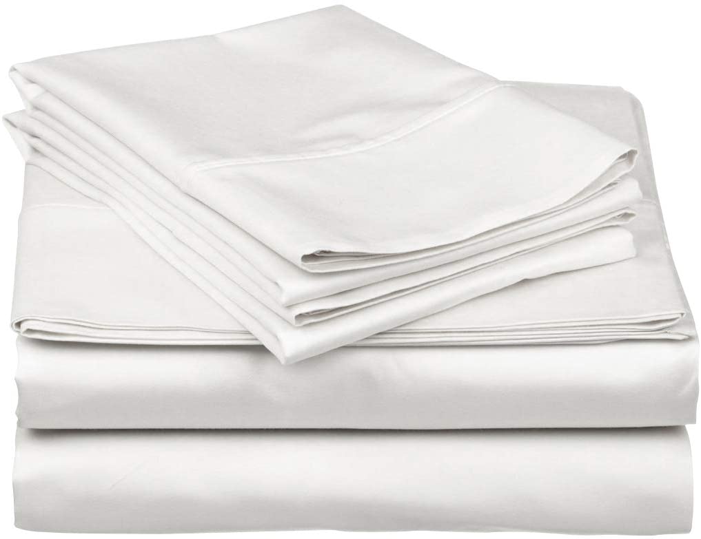 Price:$62.99 Linen 600 Thread Count 100% Long Staple Soft Egyptian Cotton SheetSet, 4 Piece Set, King Sheets,Upto 17" Deep Pocket, Smooth & Soft Sateen Weave, Deep Pocket, Luxury Bedding, White : Home & Kitchen