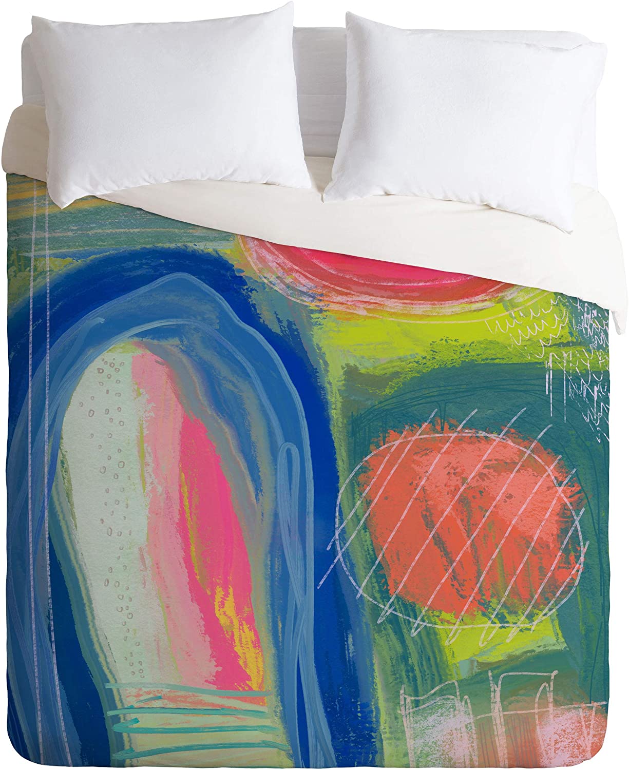 Price:$149.00 72589-dvwseq Sewzinski Abstract Shelter Duvet Set with Pillowcase(s), Queen/Full, Multi : Home & Kitchen