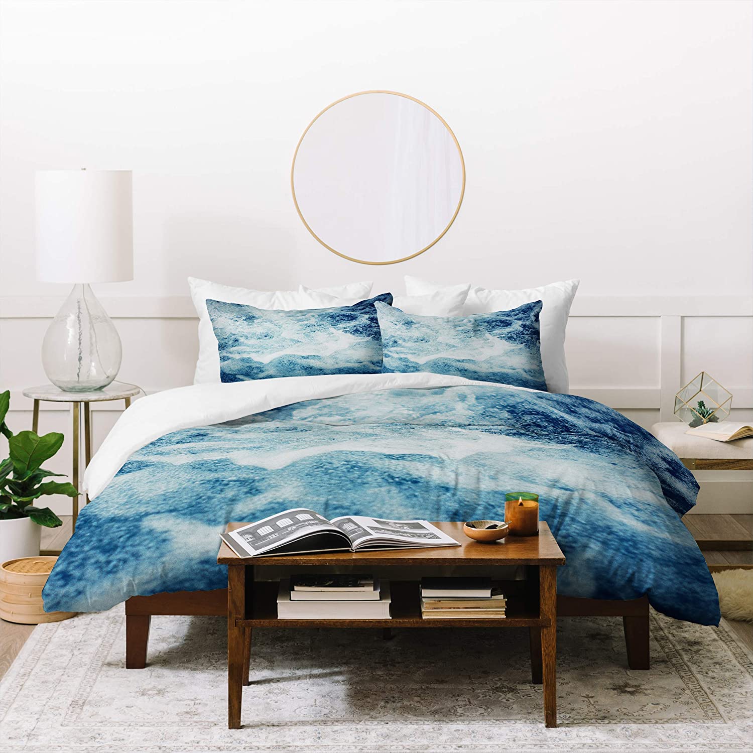 Price:$177.10 Designs Leah Flores Sea Duvet Set with Two Pillow Shams, Queen/Full, Blue : Home & Kitchen