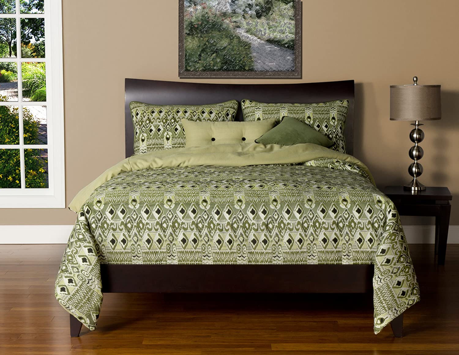 Price:$410.00 6-Piece Batik Bonsai Duvet Set, Queen, Green : Home & Kitchen