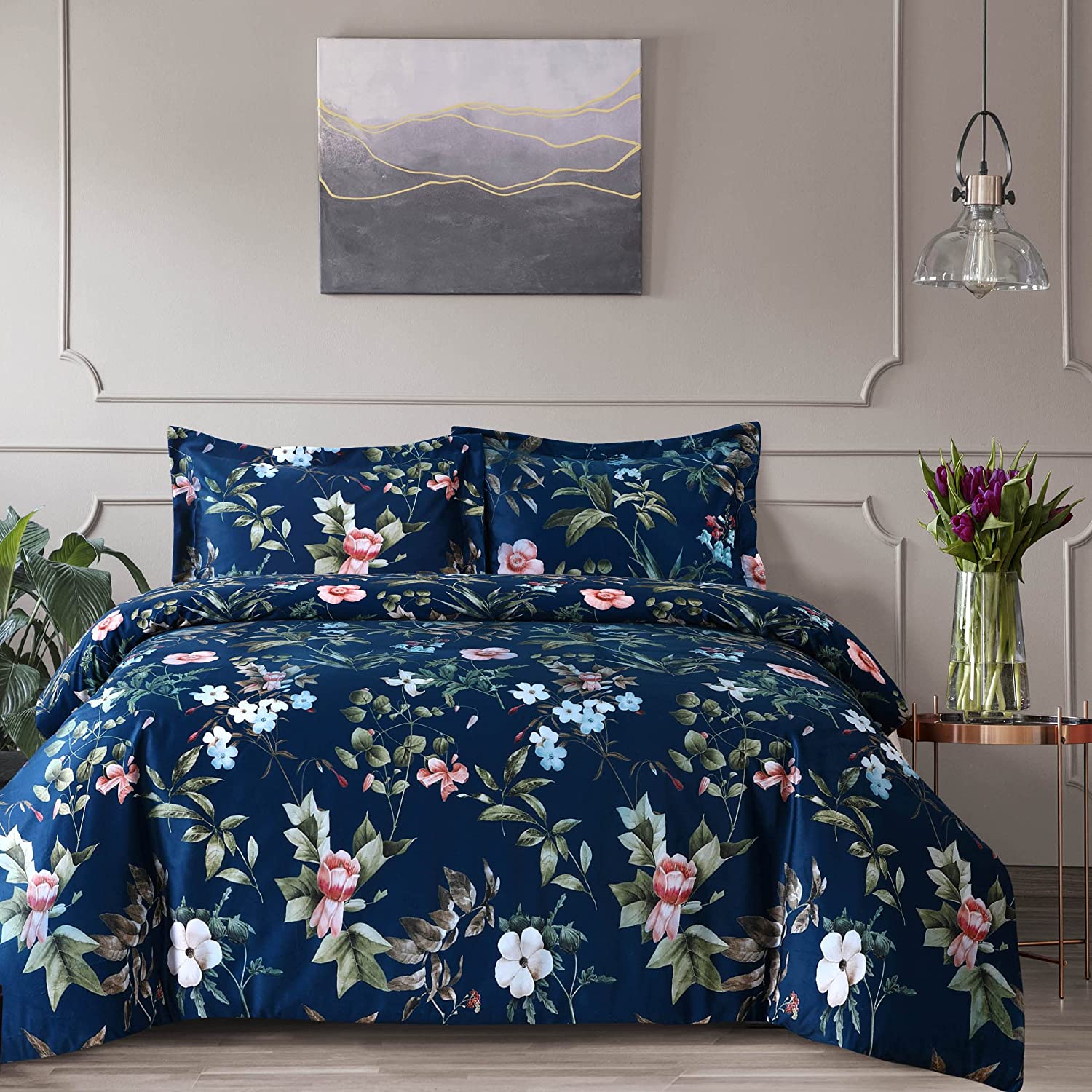 Price:$101.27 Oversized Velvet Duvet Set, King, Multicolor : Home & Kitchen