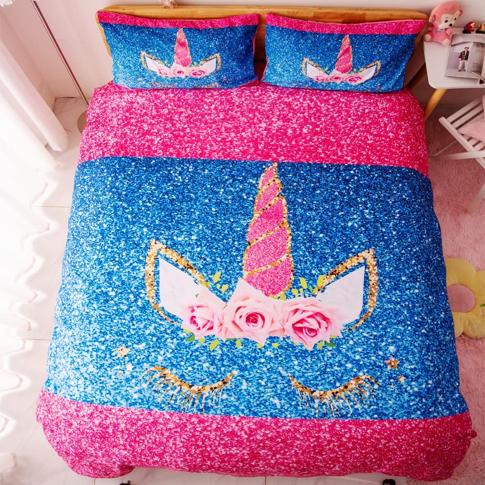 Price:$48.99 Anime Bedding Duvet Covers 3D Print Bedding Sets Soft Full/Twin Size for Teen Kid's Children(No Comforter) (Unicorn-1, Twin-68"x86") : Home & Kitchen