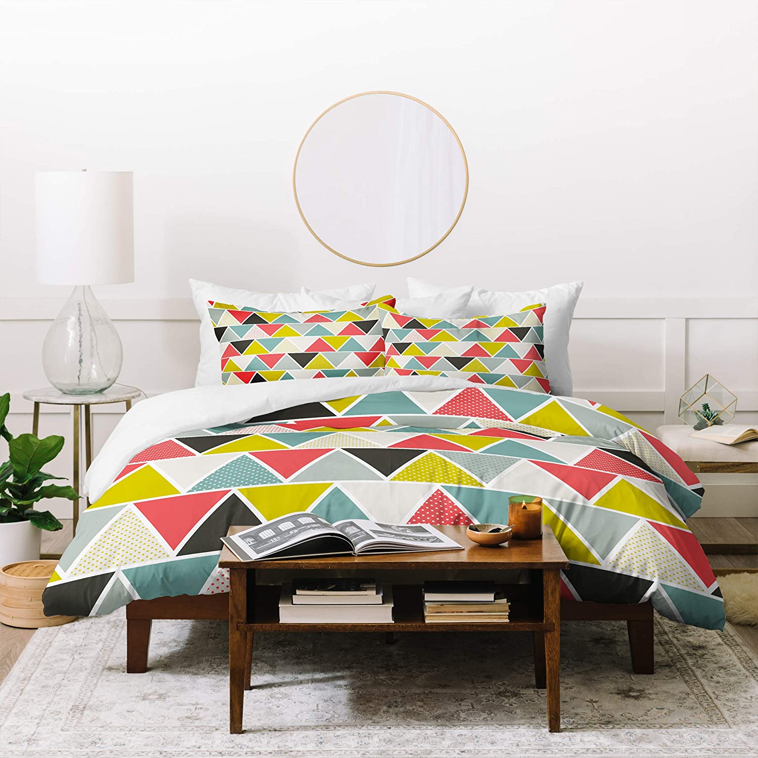 Price:$168.67 Designs Heather Dutton Triangulum Duvet Set with Two Pillow Shams, Full/Queen, Multi : Everything Else