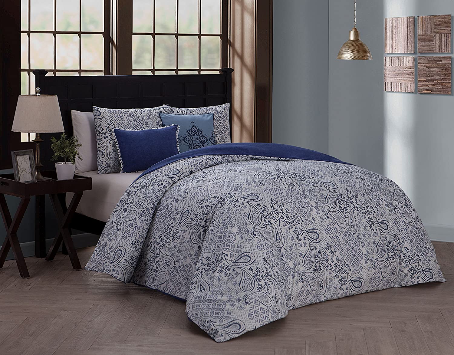 Price:$53.56 Manor Fresco 5-piece Duvet Cover Set, King, Blue : Everything Else