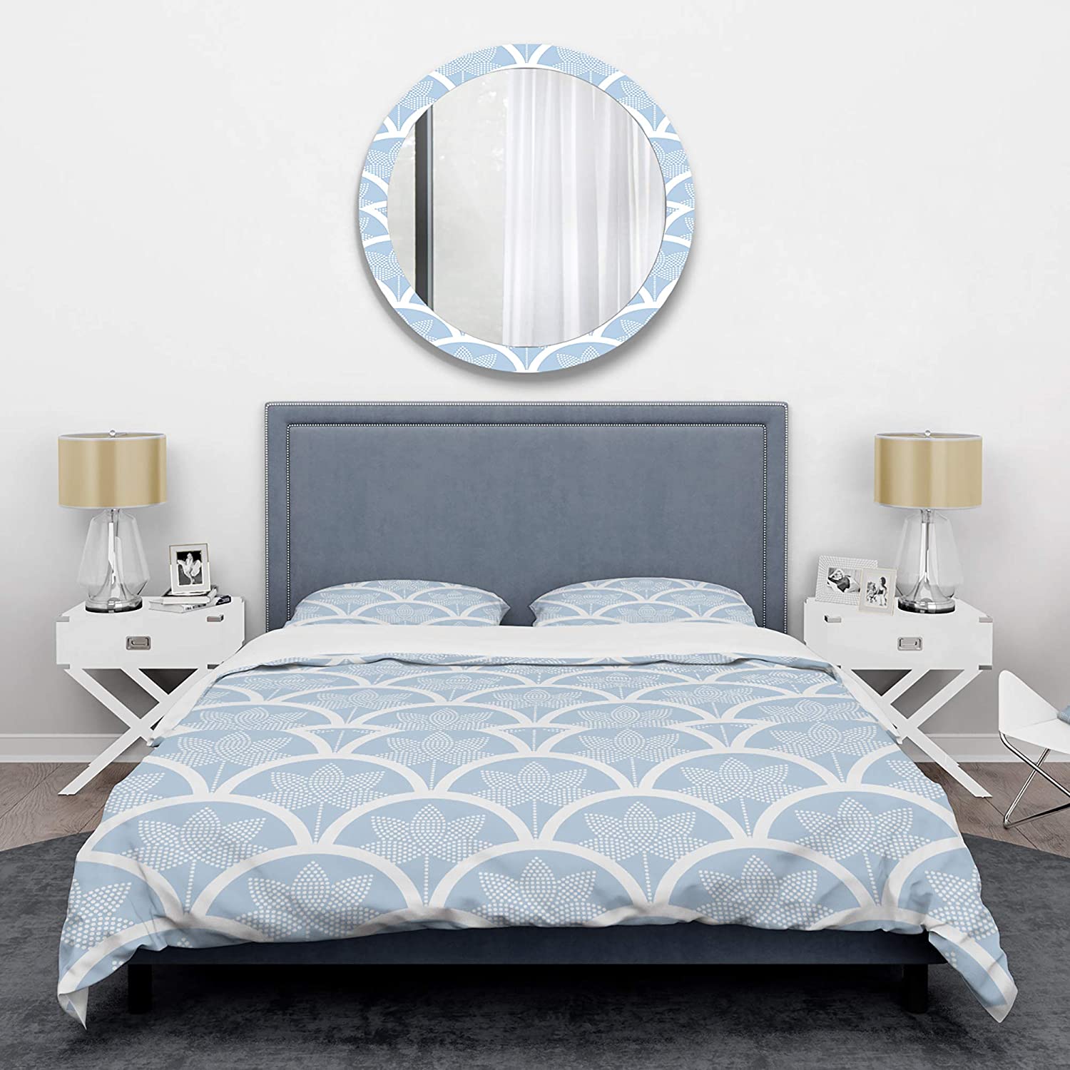 Price:$120.04 'Japanese Style Half-Circle Pattern' Mid-Century Modern Duvet Cover Set : Home & Kitchen