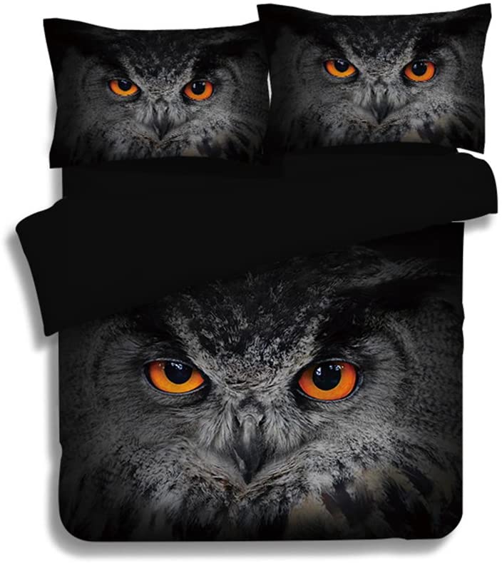Price:$89.99 Personality Customized 3D Bedding Sets Owl Pattern Duvet Cover Set 3D Digital Printed 3 Piece Queen Size (1pc Duvet Cover + 2pc Pillow Shams) for Kids Adult : Home & Kitchen