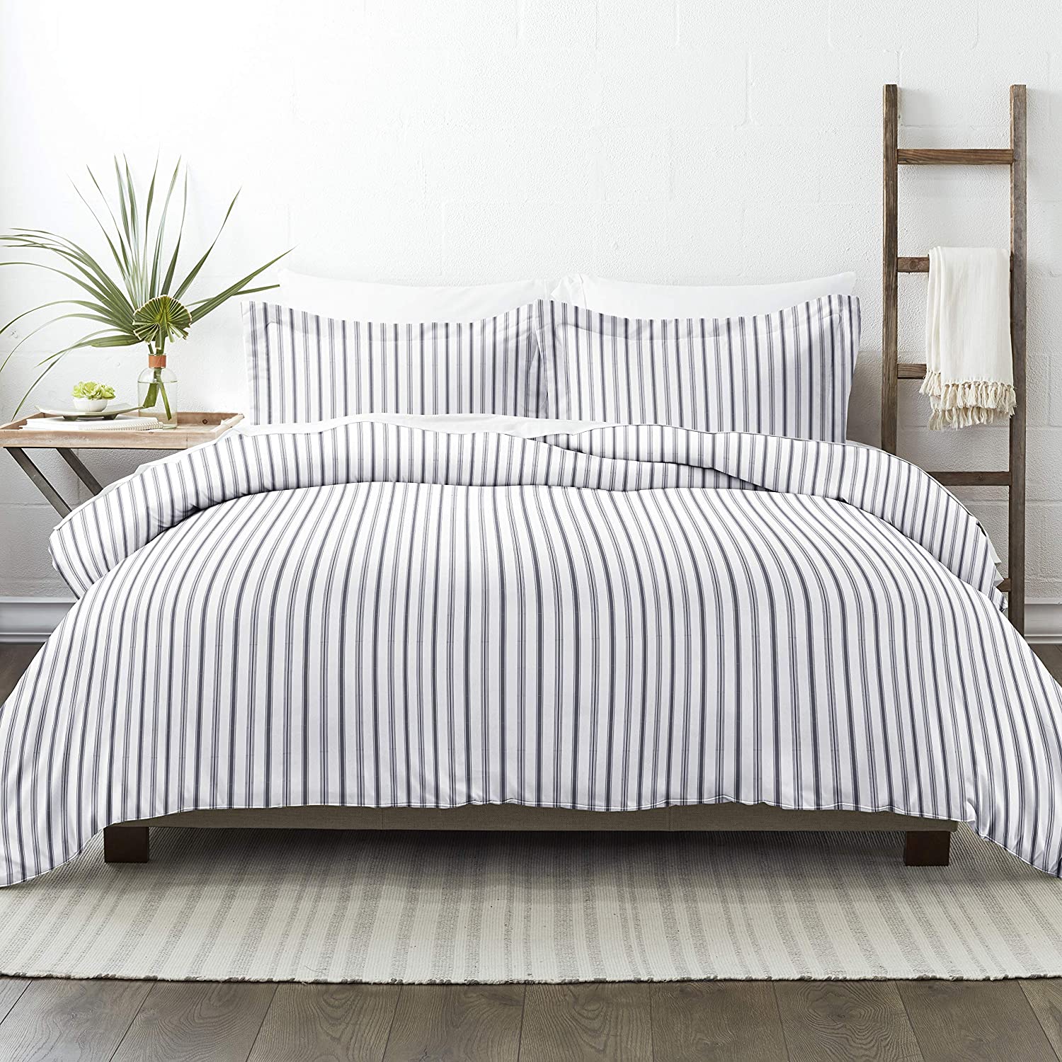 Price:$35.26 Market Pattern Duvet Cover Set, Vertical Dreams Gray, Queen/Full : Home & Kitchen