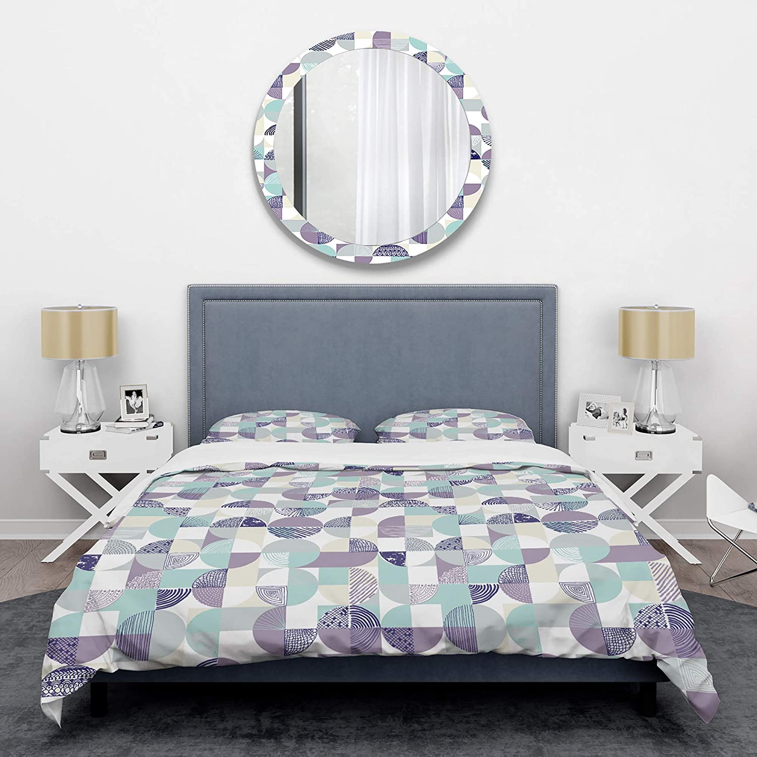 Geometric Design IV' Mid-Century Modern Duvet Cover Set : Home & Kitchen