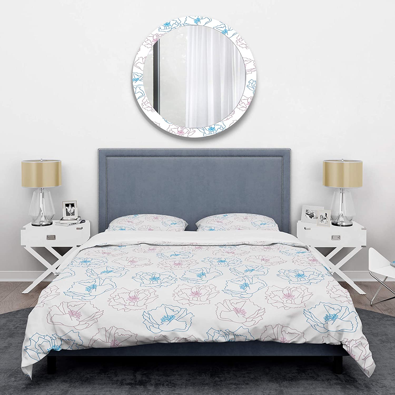 Price:$85.76 Handdrawn Poppies I' Mid-Century Modern Duvet Cover Set : Home & Kitchen