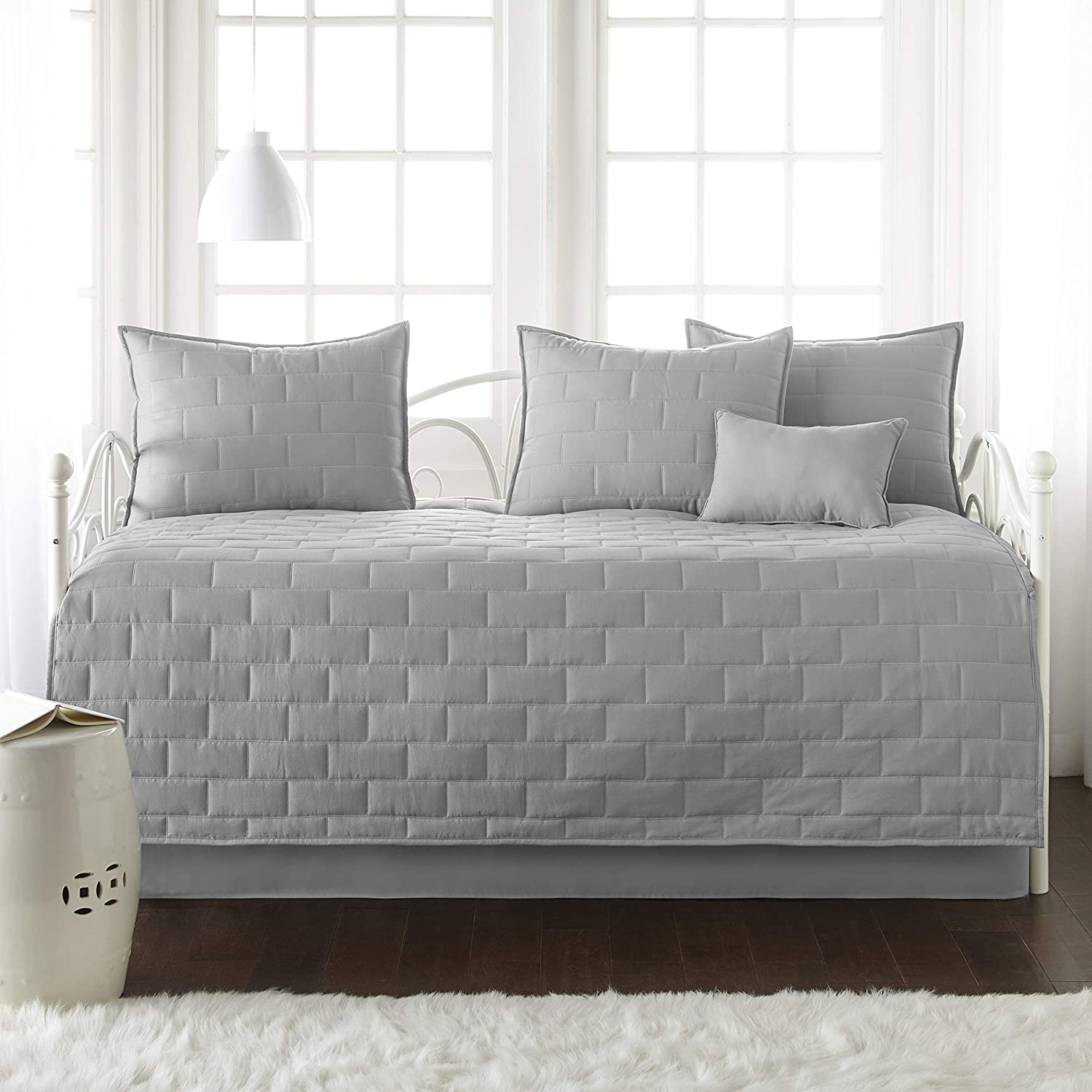 Price:$59.99 Collection - Premium Quality, Soft, Wrinkle, Fade, & Stain Resistant, Easy Care, Daybed Cover Set, Twin, Steel Grey : Home & Kitchen