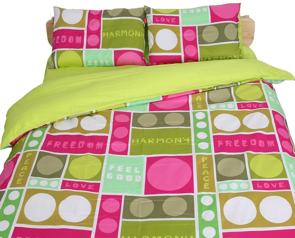Price:$65.14 Quilt, 200 Thread Count Cotton Comforter Set with Two Pillows for Double Bed Duvet Cover : Home & Kitchen