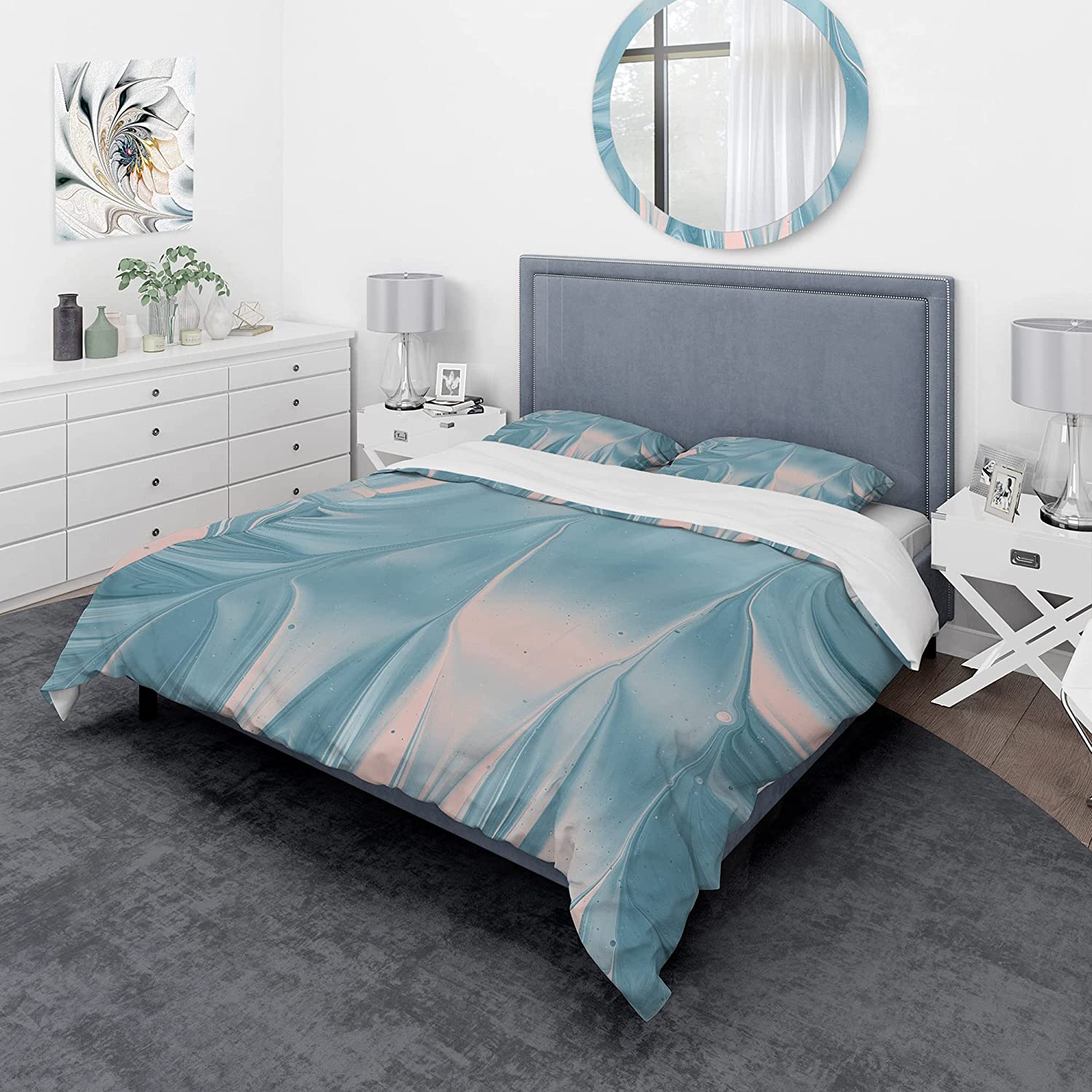 Price:$120.09 'Abstract Water I' Geometric Duvet Cover Set : Home & Kitchen