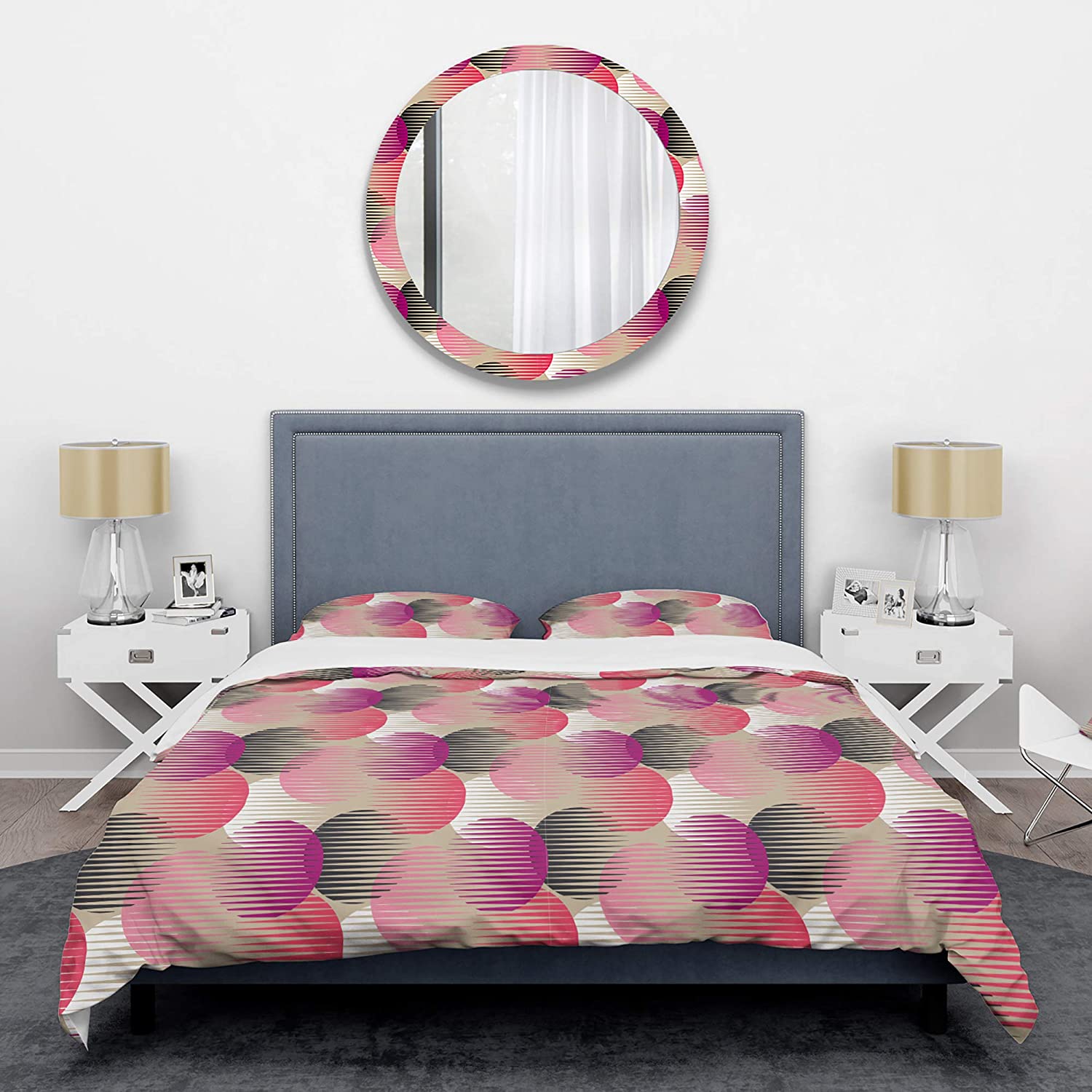 Price:$85.76 'Retro Circular Pattern VIII' Mid-Century Modern Duvet Cover Set : Home & Kitchen