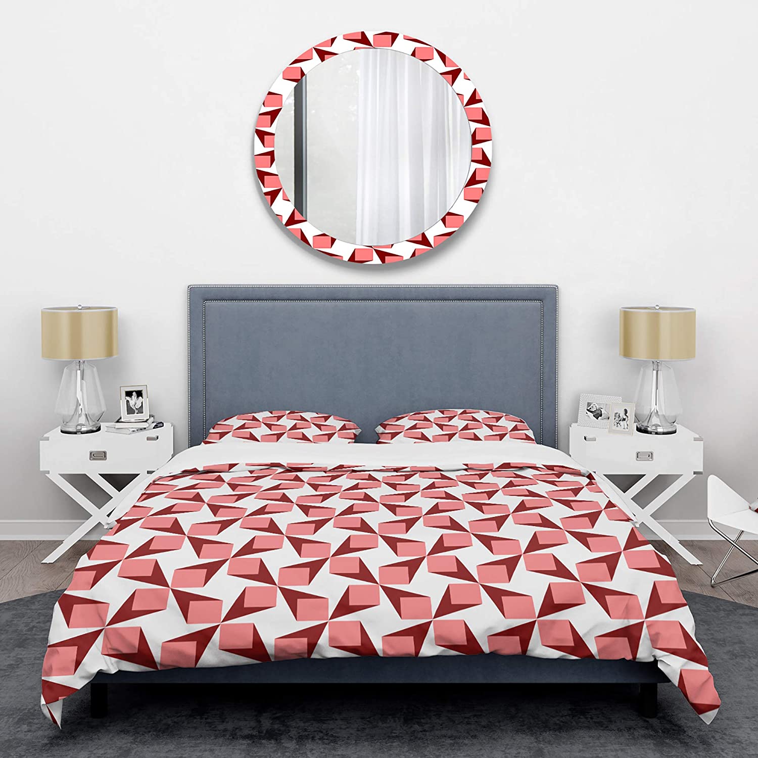 Price:$109.78 'Retro Geometrical Abstract Minimal Pattern XIII' Mid-Century Modern Duvet Cover Set : Home & Kitchen