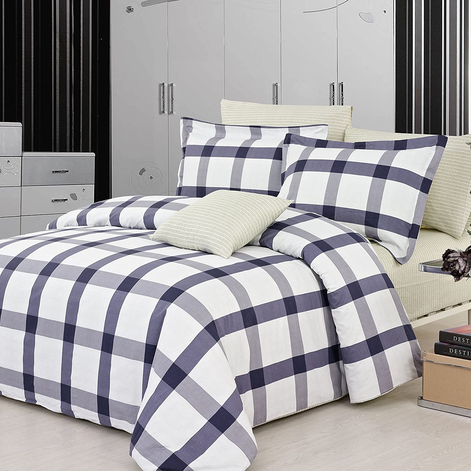 Price:$87.95 HOME Manchester Duvet Cover Set Twin : Home & Kitchen