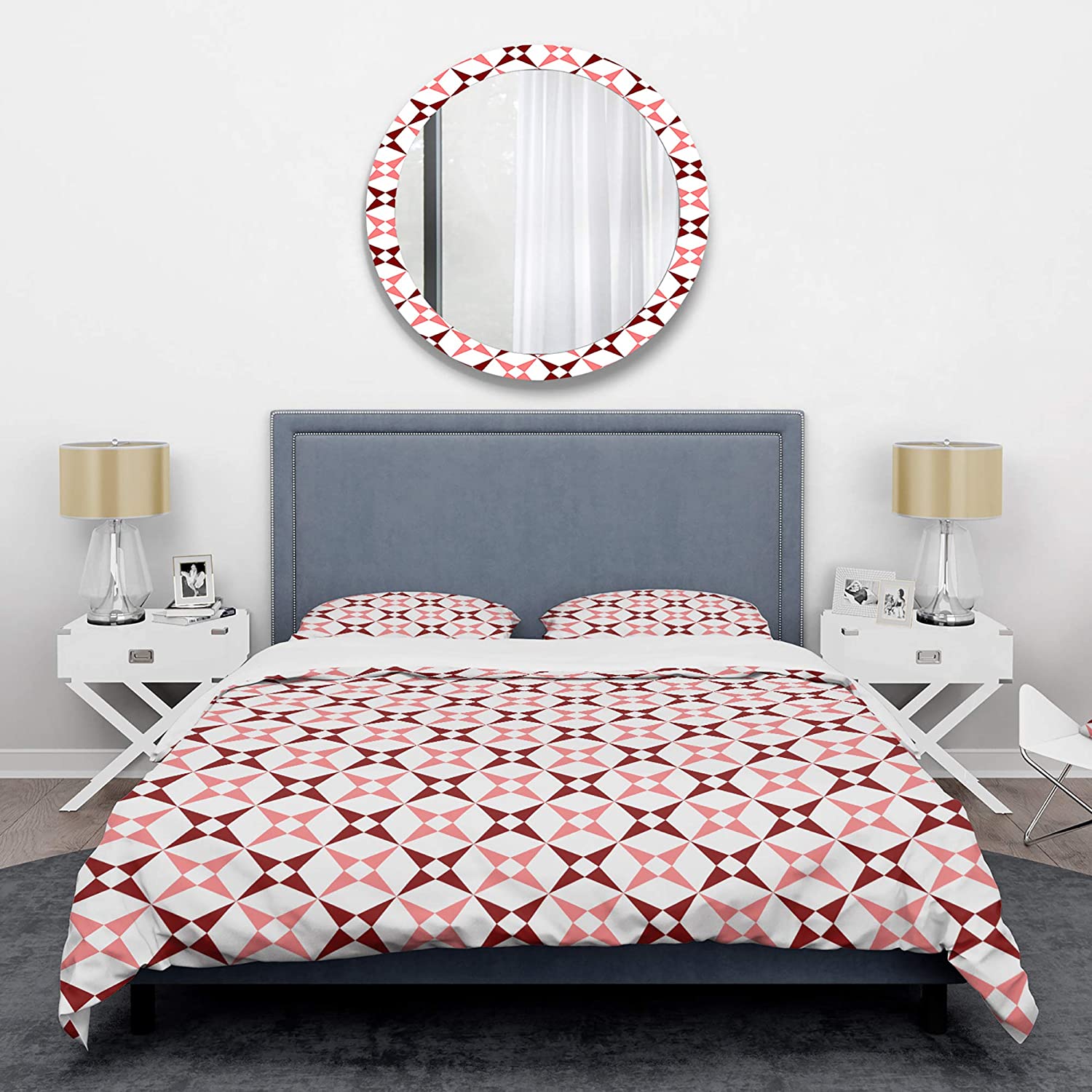 Price:$85.76 'Retro Grid Pattern I' Mid-Century Modern Duvet Cover Set : Home & Kitchen