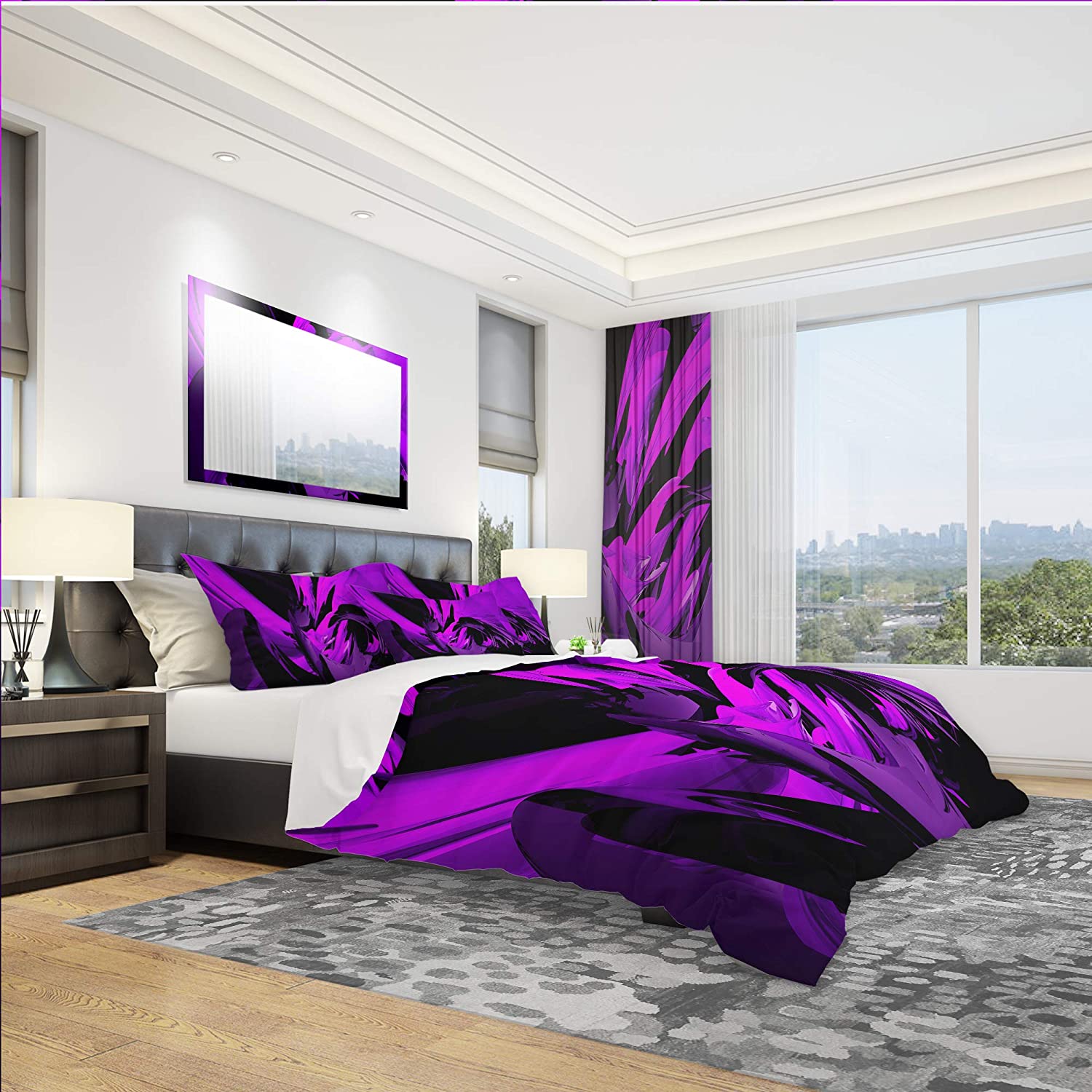 and Grey Mixer' Modern & Contemporary Duvet Cover Set : Home & Kitchen