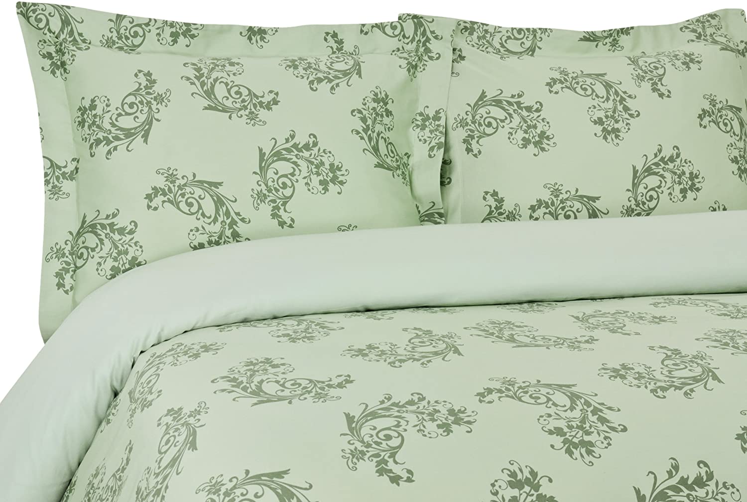 Price:$51.73 Home Avron Collection Reversible 300 Thread Count Cotton Sateen 3-Piece Duvet/Sham Set, Full/Queen Size, Warf Green : Everything Else