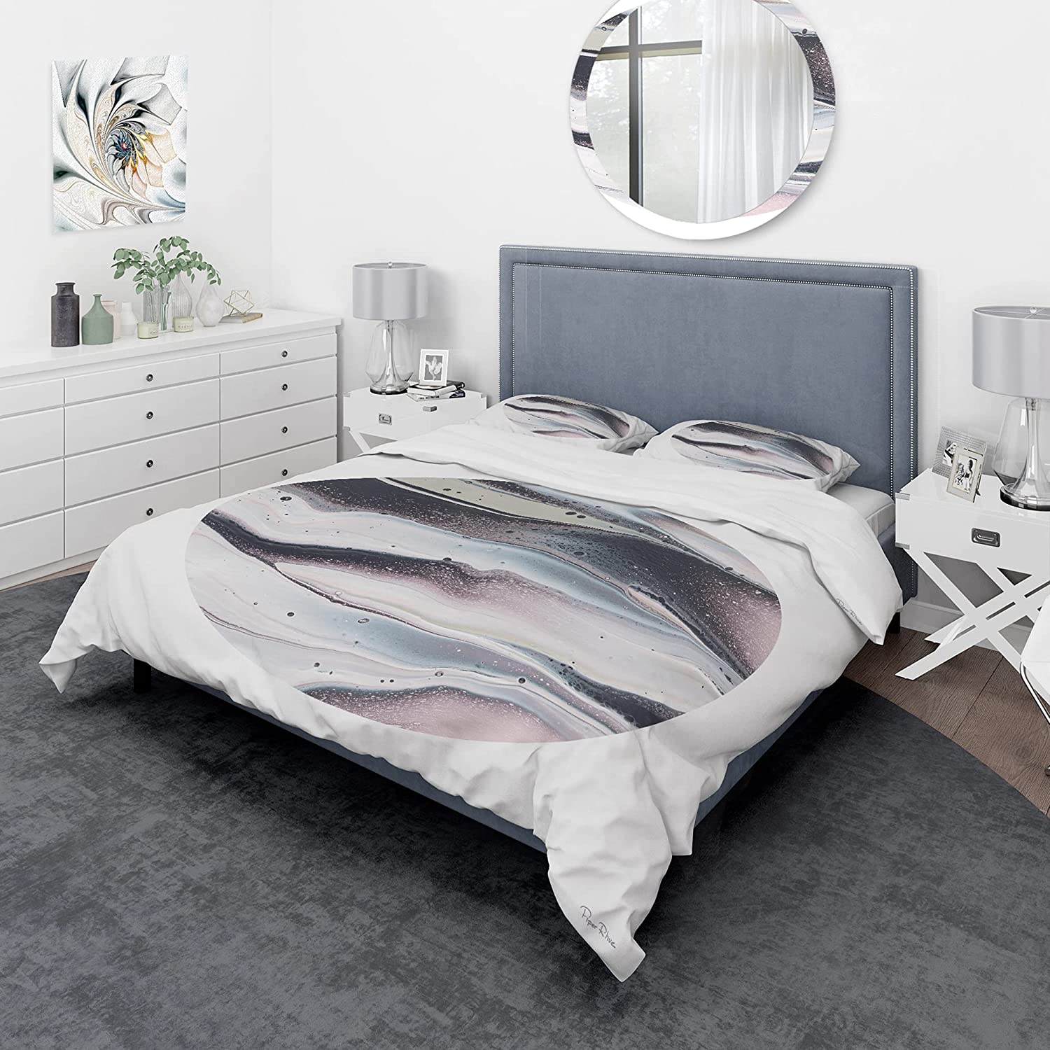 Price:$85.76 'Circle Marble II' Geometric Duvet Cover Set : Home & Kitchen