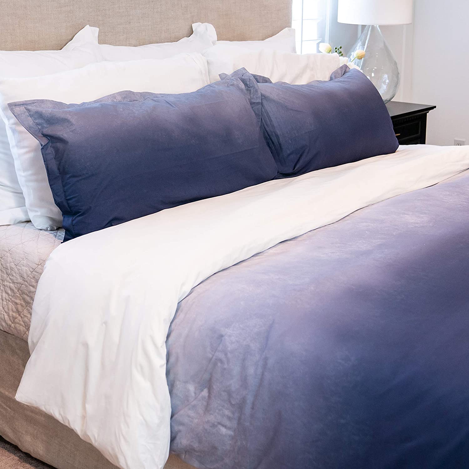 Price:$63.00 Lane Luxury Granpalazzo Duvet Cover Set, Ombre Blue Light, Queen : Home & Kitchen