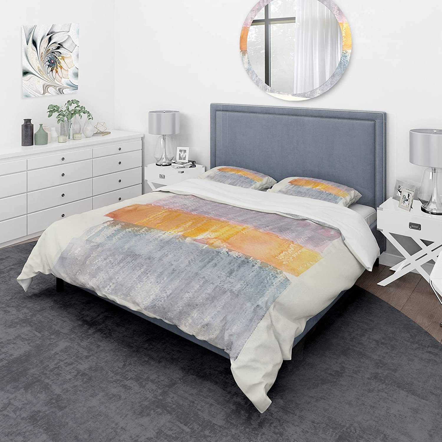 Price:$109.78 'Modern Abstract Drive' Geometric Duvet Cover Set : Home & Kitchen