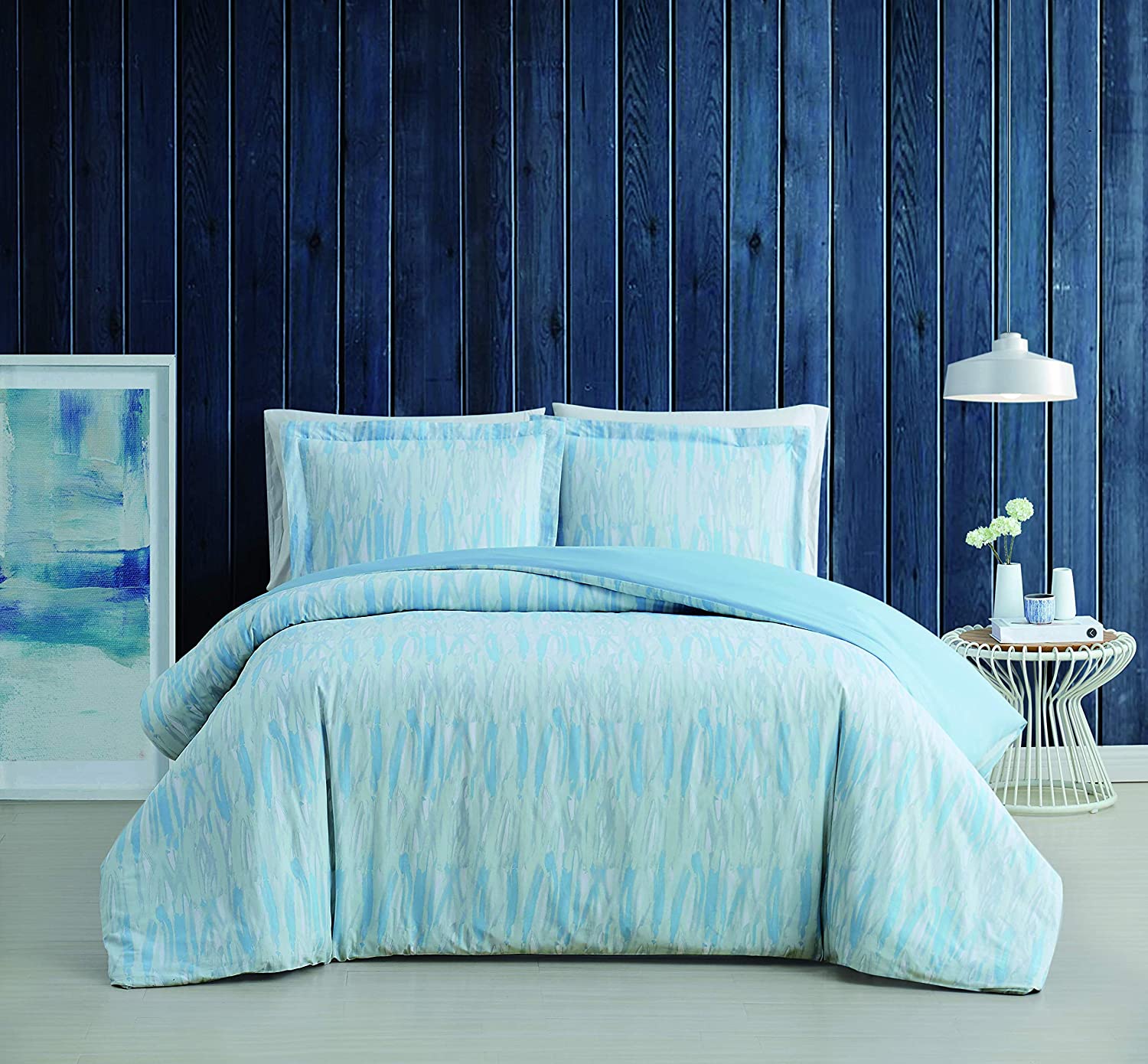 Price:$42.40 Loom Water Ripple Trevor 3-Piece King Duvet Cover Set (DCS3581KG-1800) : Home & Kitchen
