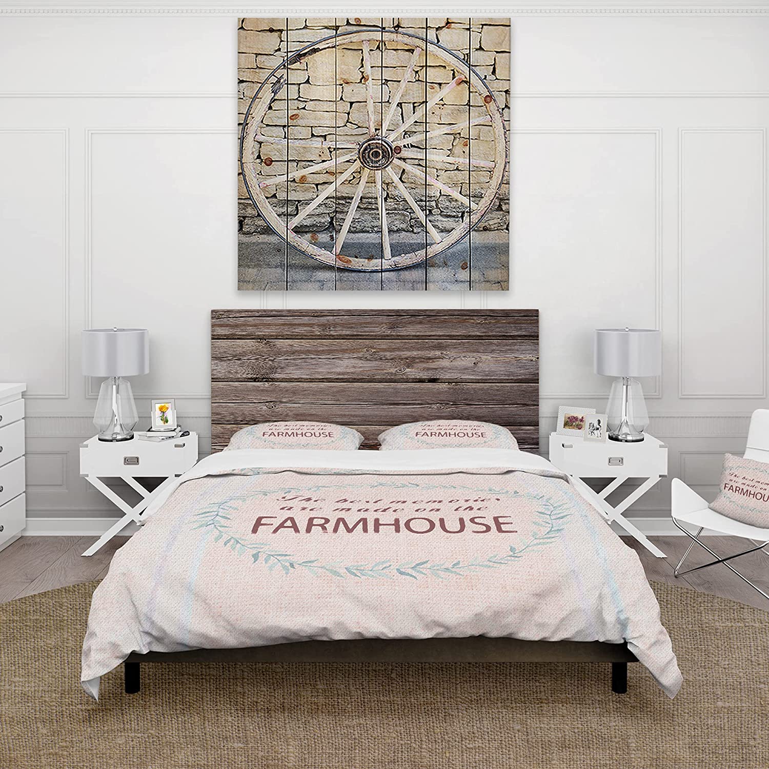 Price:$85.76 'Farmhouse Florals XVII' Farmhouse Duvet Cover Set : Home & Kitchen