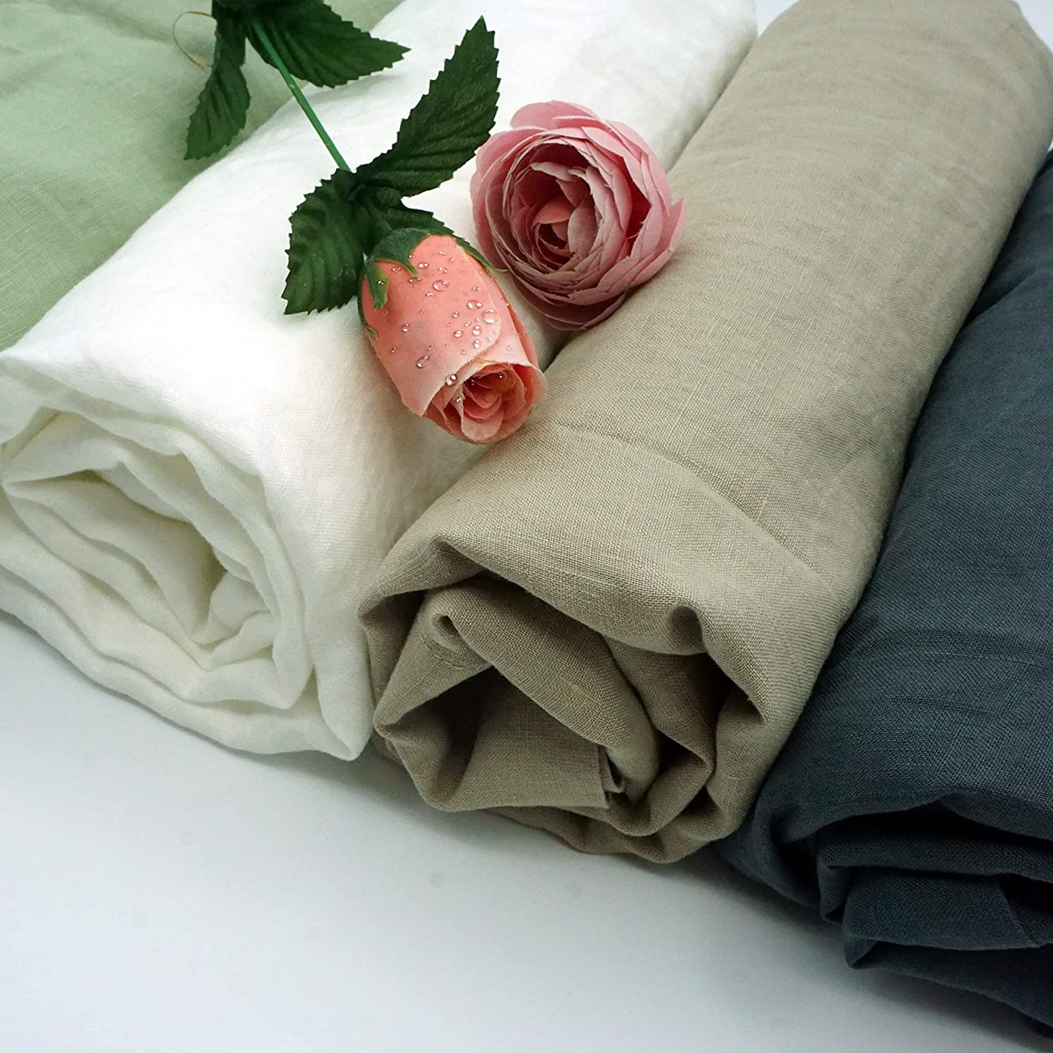 Price:$229.84 Feather 100% French Linen Duvet Cover Set - 3 Piece Bedsheet - 1 Duvet Cover & 2 Pillowcases - Linen Bedding Set - Classic Luxury - Ultra-Soft & Breathable : Home & Kitchen